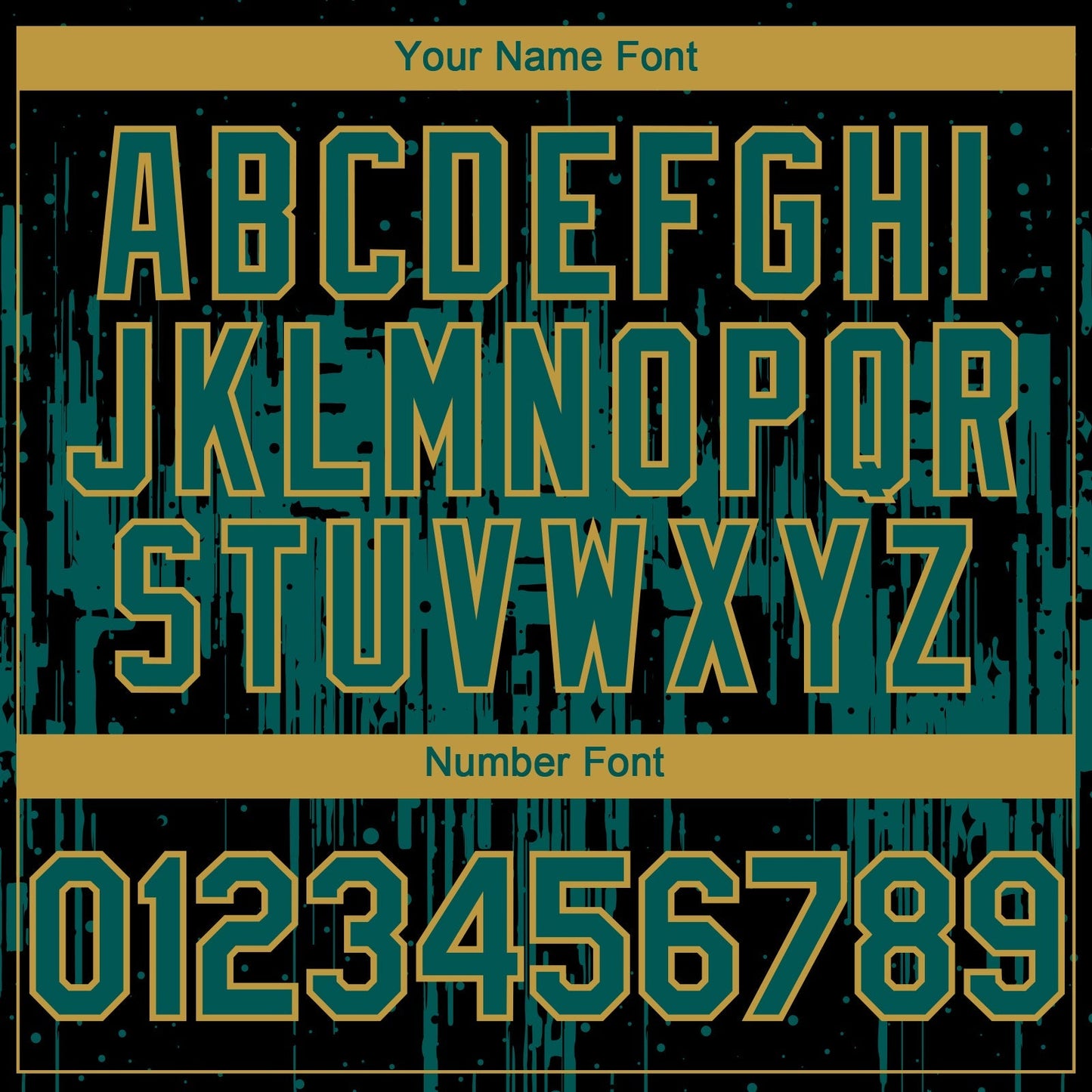 Custom Black Midnight Green-Old Gold Dripping Splatter Paint Authentic Baseball Jersey baseball jersey product view 5