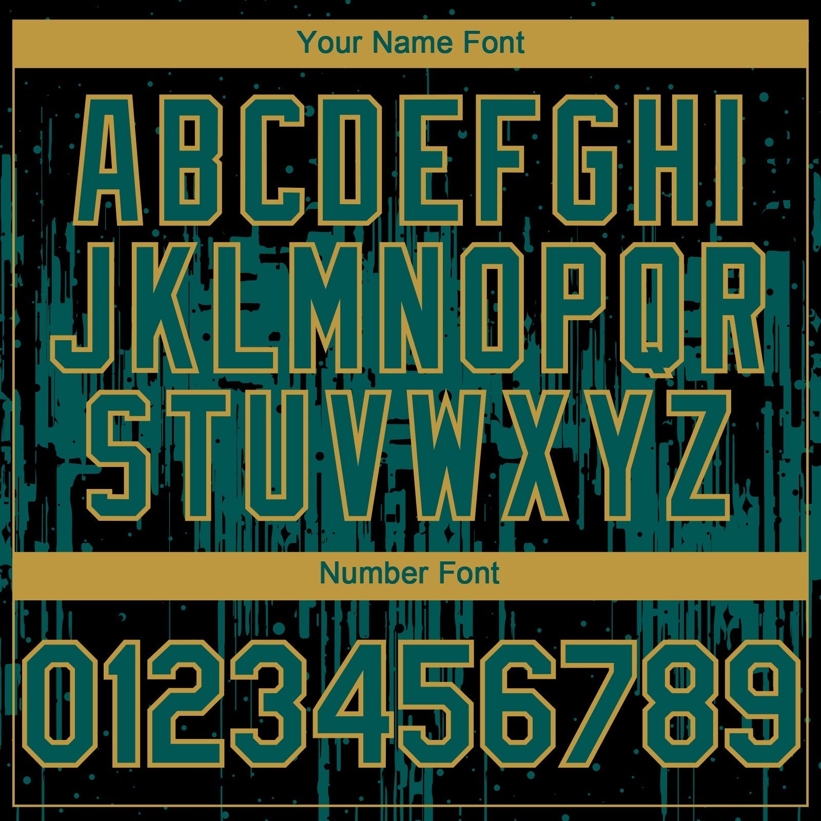 Custom Black Midnight Green-Old Gold Dripping Splatter Paint Authentic Baseball Jersey baseball jersey product view 5