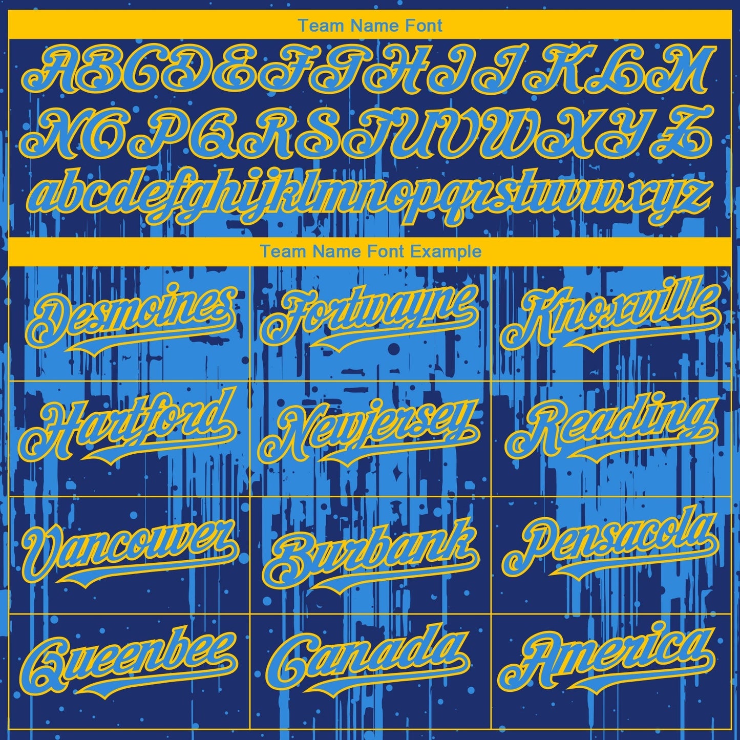 Custom Royal Powder Blue-Yellow Dripping Splatter Paint Authentic Baseball Jersey baseball jersey product view 4