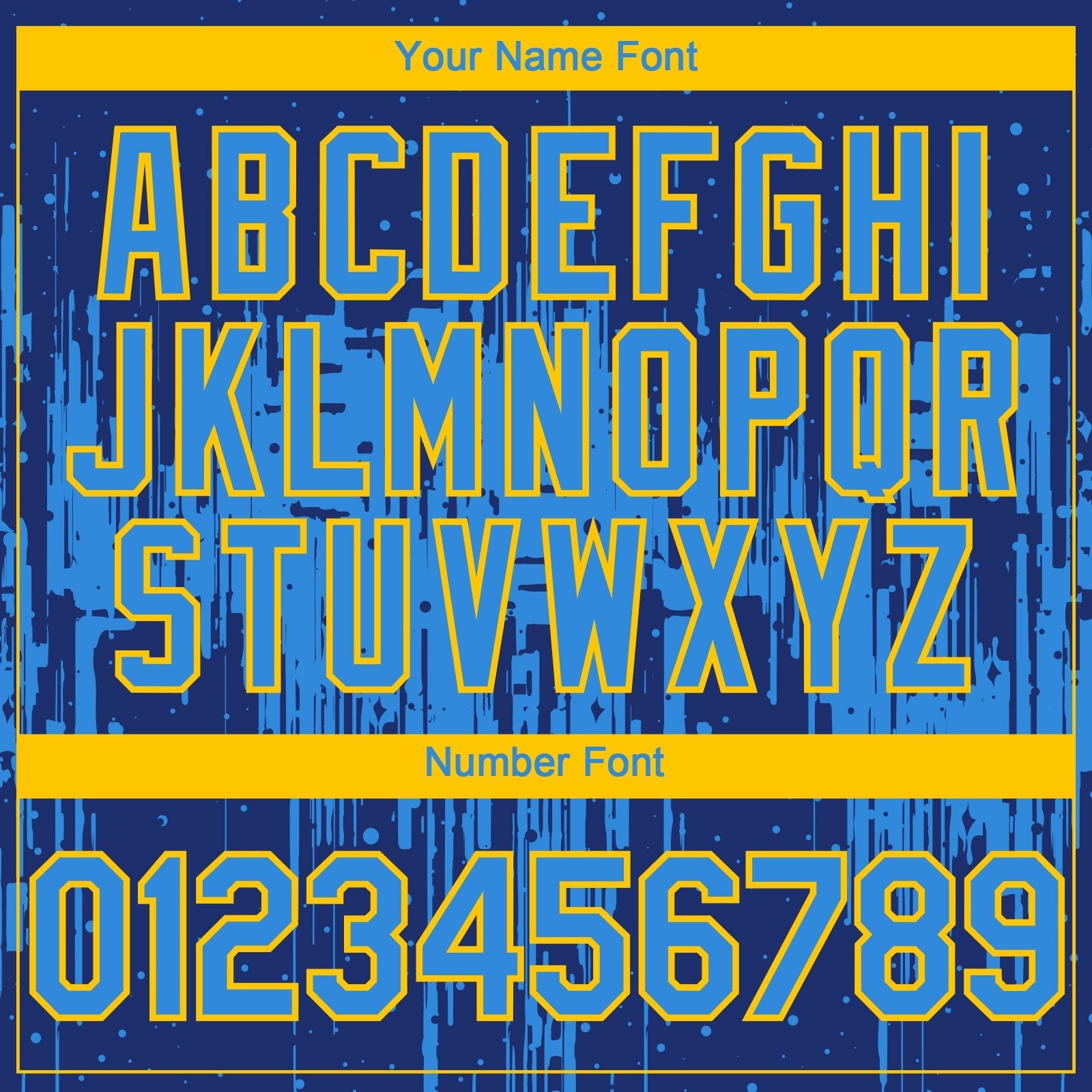 Custom Royal Powder Blue-Yellow Dripping Splatter Paint Authentic Baseball Jersey baseball jersey product view 5