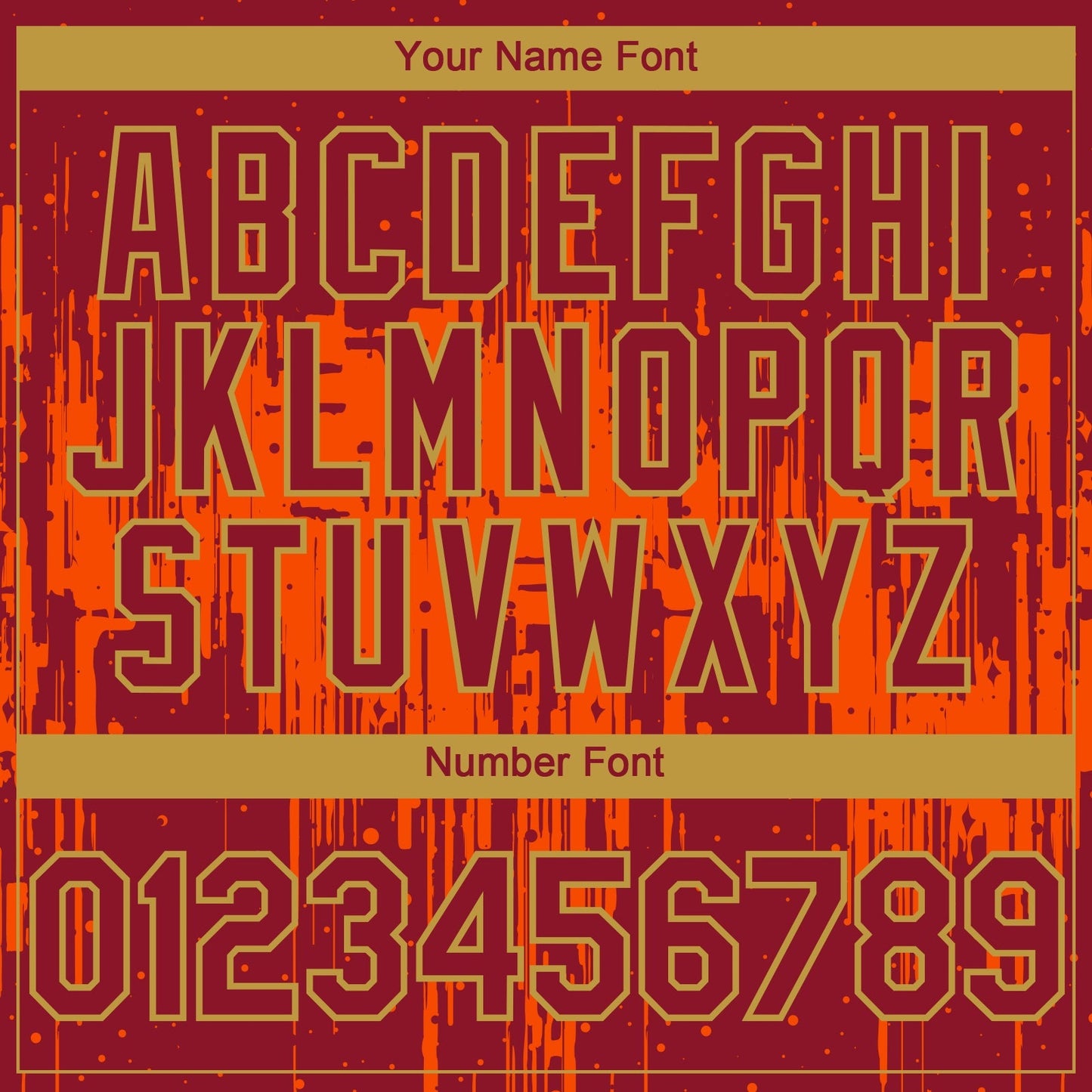 Custom Crimson Old Gold Orange Dripping Splatter Paint Authentic Baseball Jersey baseball jersey product view 5