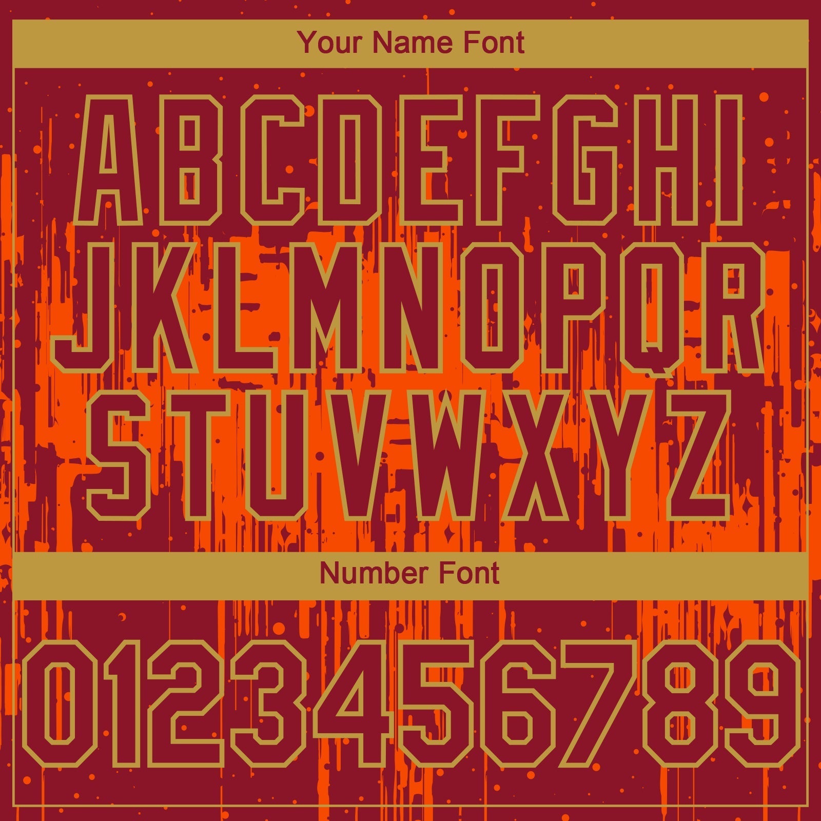 Custom Crimson Old Gold Orange Dripping Splatter Paint Authentic Baseball Jersey baseball jersey product view 5