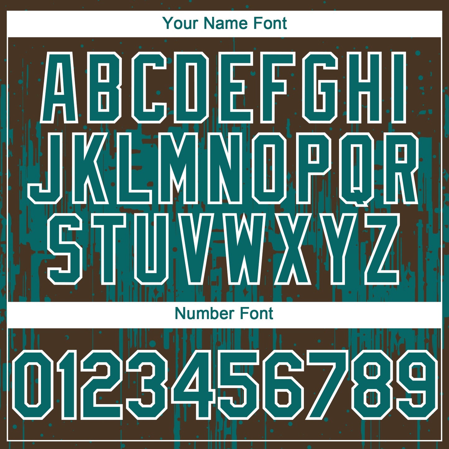 Custom Brown Teal-White Dripping Splatter Paint Authentic Baseball Jersey baseball jersey product view 5