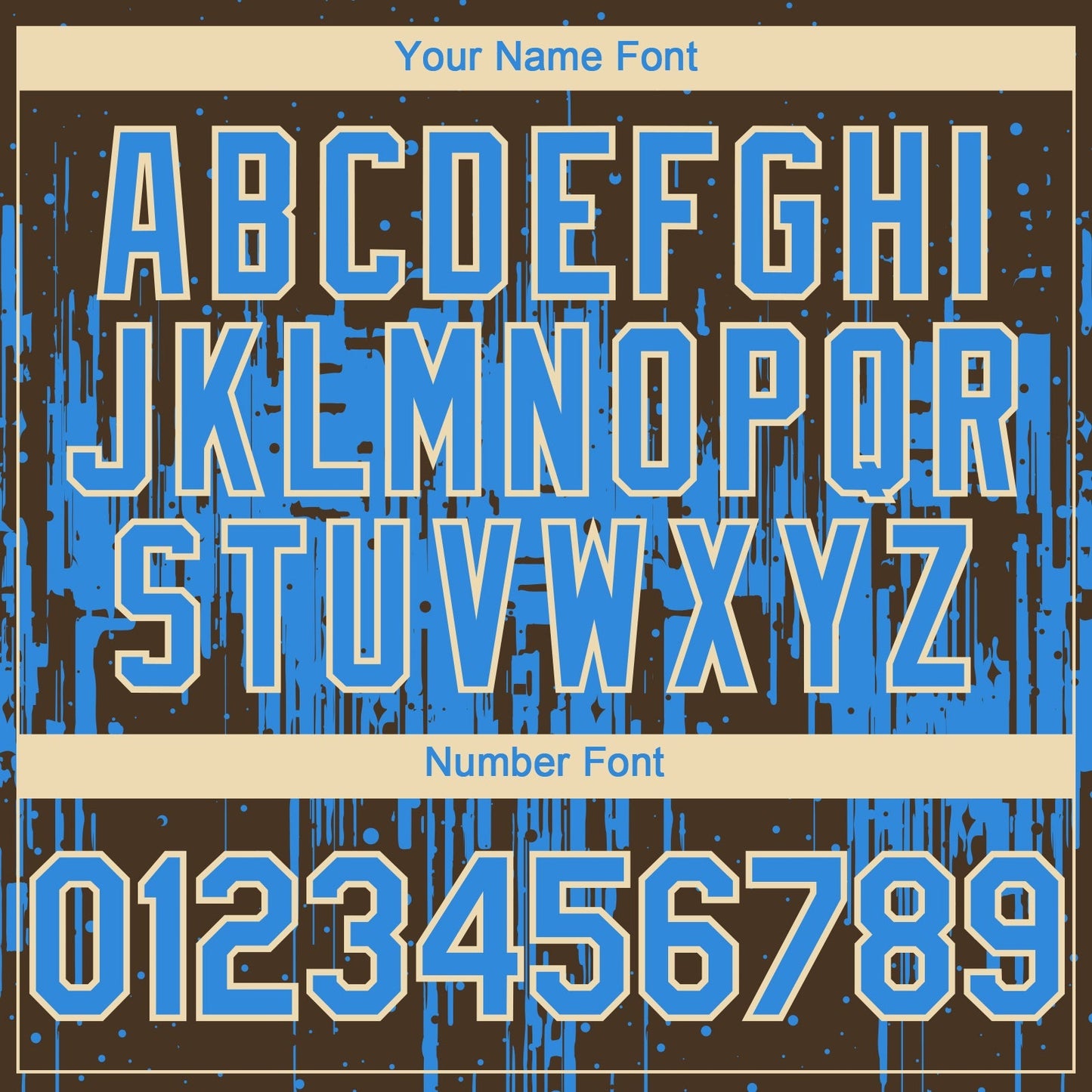 Custom Brown Powder Blue-Cream Dripping Splatter Paint Authentic Baseball Jersey baseball jersey product view 5
