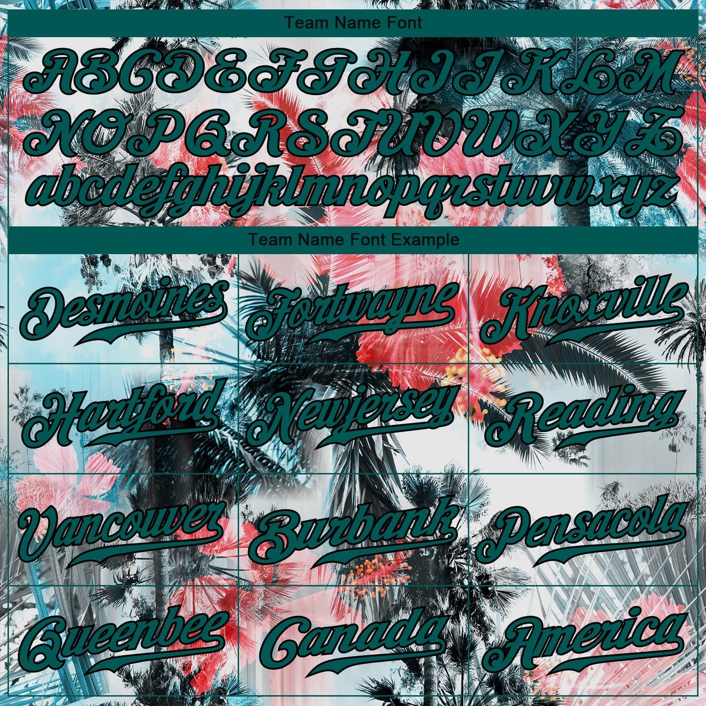 Custom White Midnight Green-Black 3D Pattern Design Hawaii Palm Trees Authentic Baseball Jersey baseball jersey product view 4