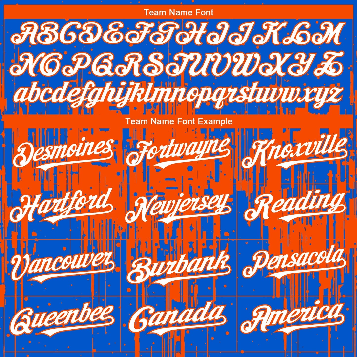 Custom Thunder Blue White-Orange Dripping Splatter Paint Authentic Baseball Jersey baseball jersey product view 4