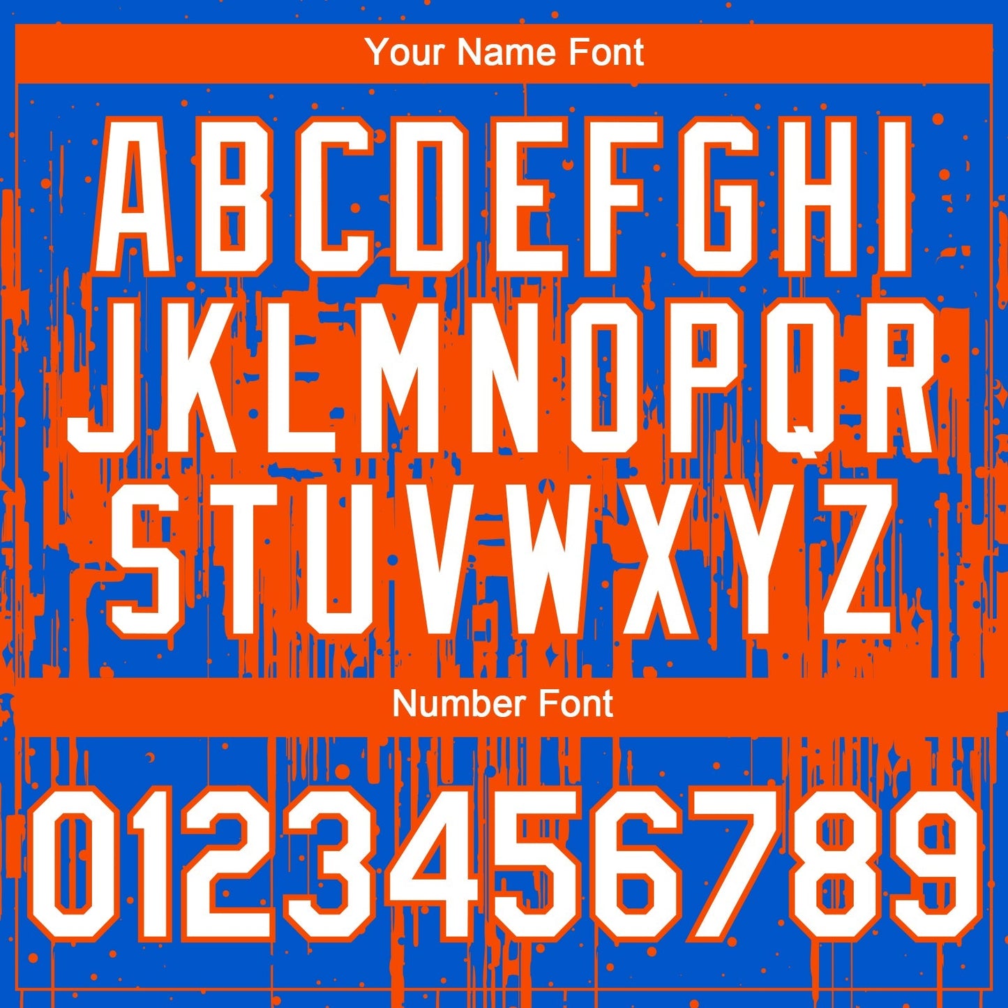 Custom Thunder Blue White-Orange Dripping Splatter Paint Authentic Baseball Jersey baseball jersey product view 5
