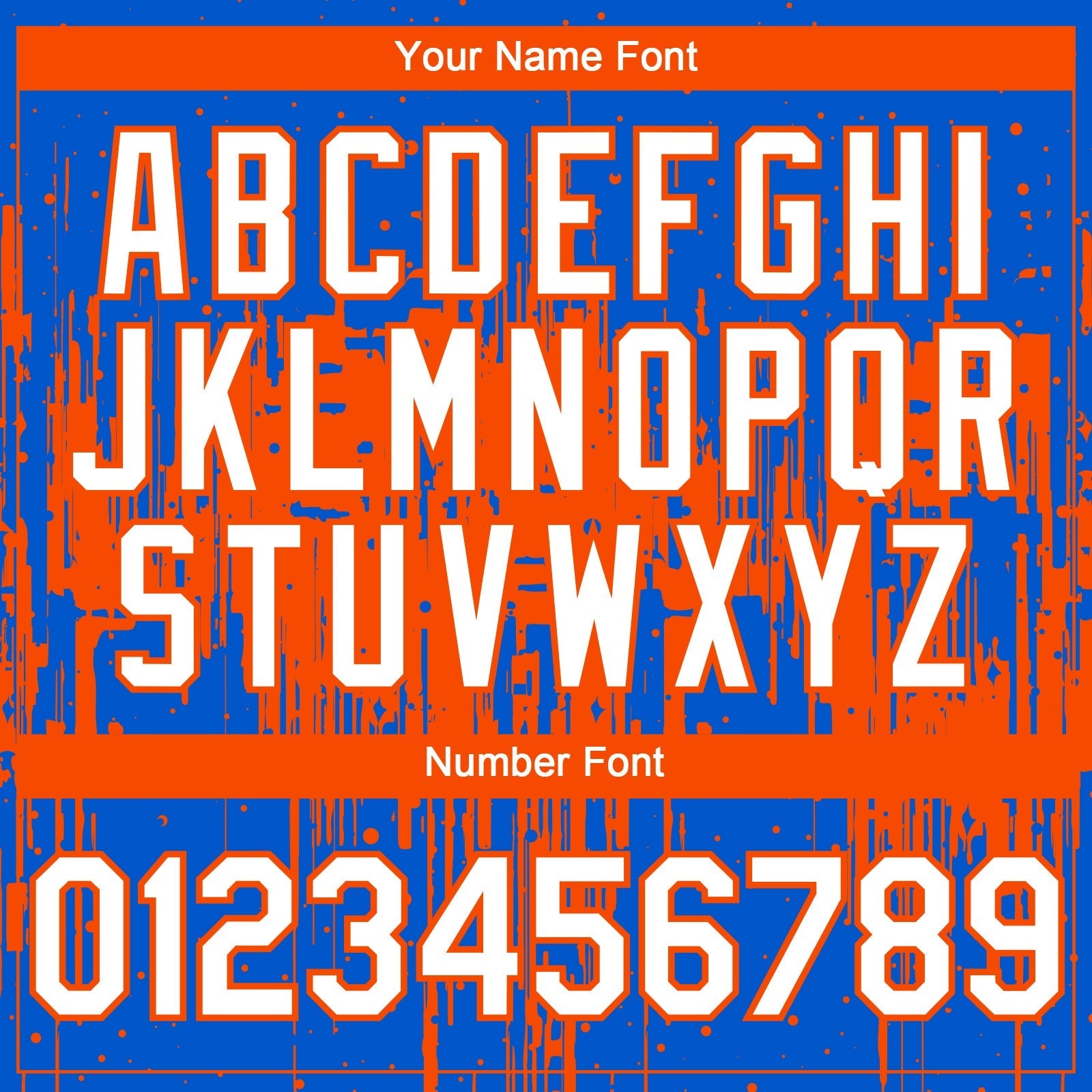 Custom Thunder Blue White-Orange Dripping Splatter Paint Authentic Baseball Jersey baseball jersey product view 5