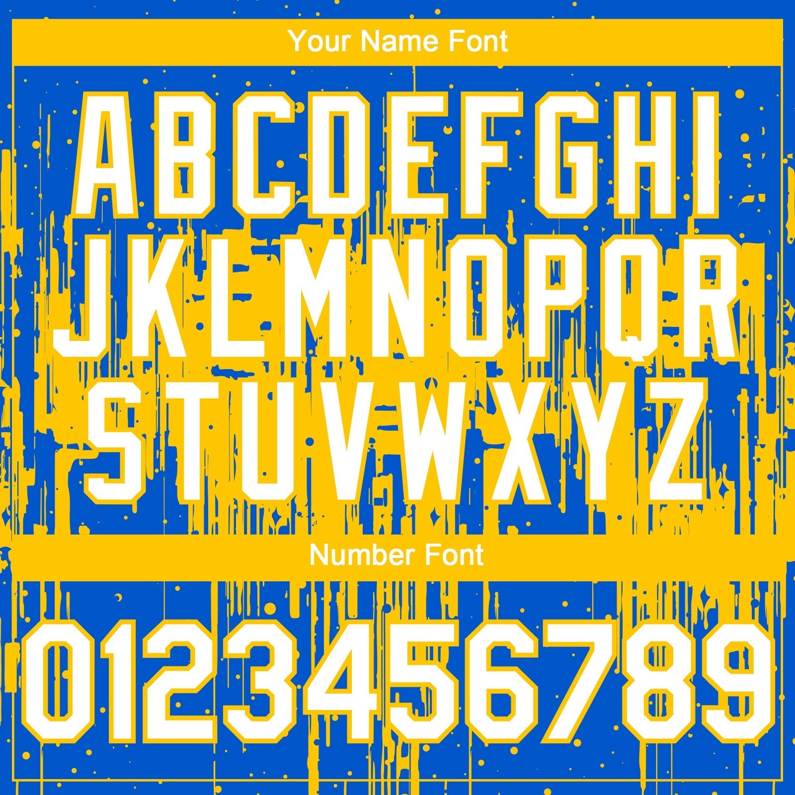 Custom Thunder Blue White-Yellow Dripping Splatter Paint Authentic Baseball Jersey baseball jersey product view 5