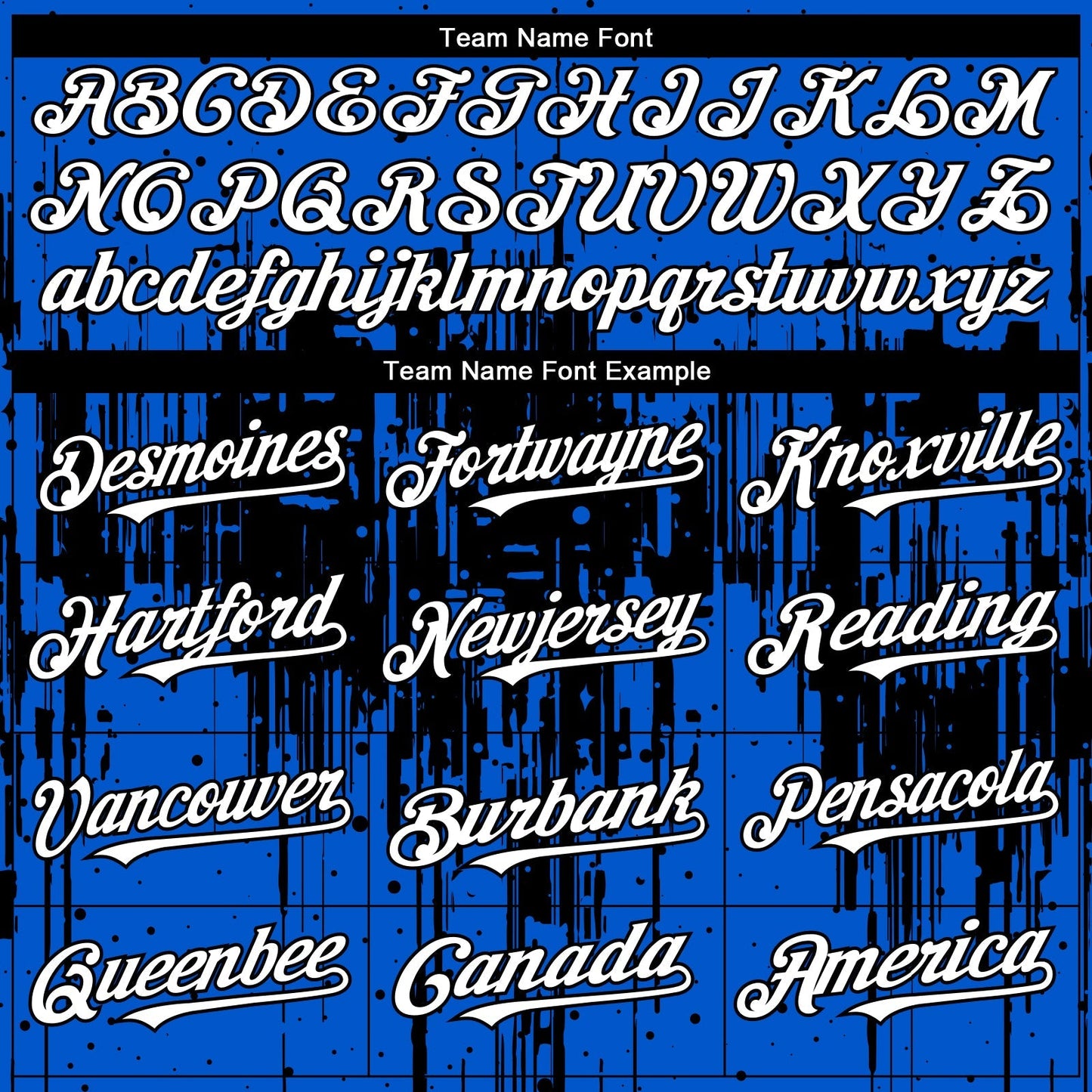 Custom Thunder Blue White-Black Dripping Splatter Paint Authentic Baseball Jersey baseball jersey product view 4