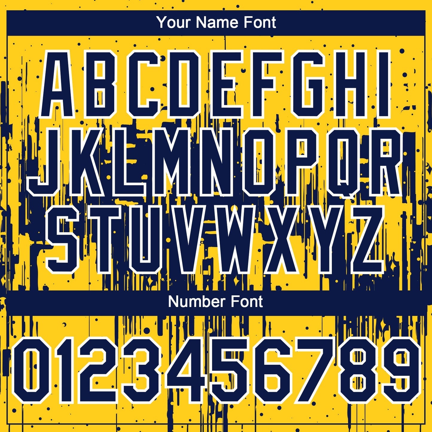 Custom Yellow Navy-White Dripping Splatter Paint Authentic Baseball Jersey baseball jersey product view 5