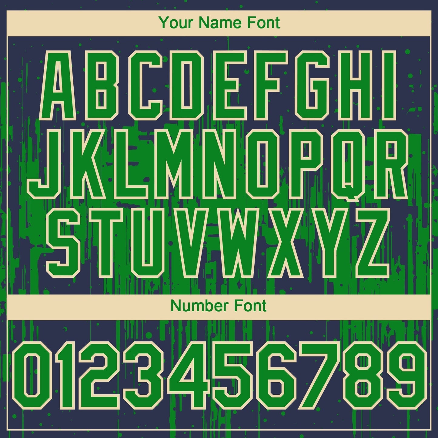 Custom Navy Grass Green-Cream Dripping Splatter Paint Authentic Baseball Jersey baseball jersey product view 5