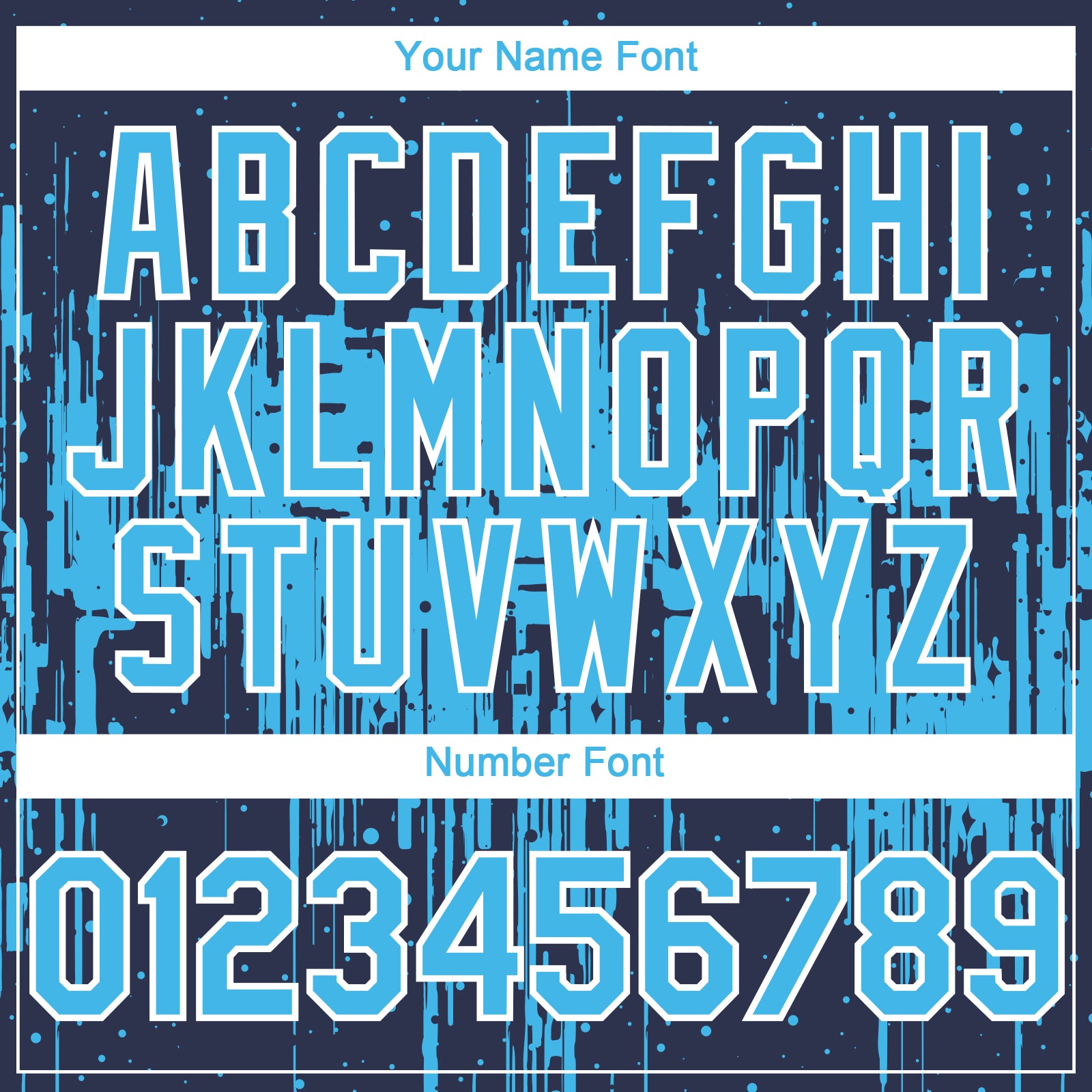 Custom Navy Sky Blue-White Dripping Splatter Paint Authentic Baseball Jersey baseball jersey product view 5