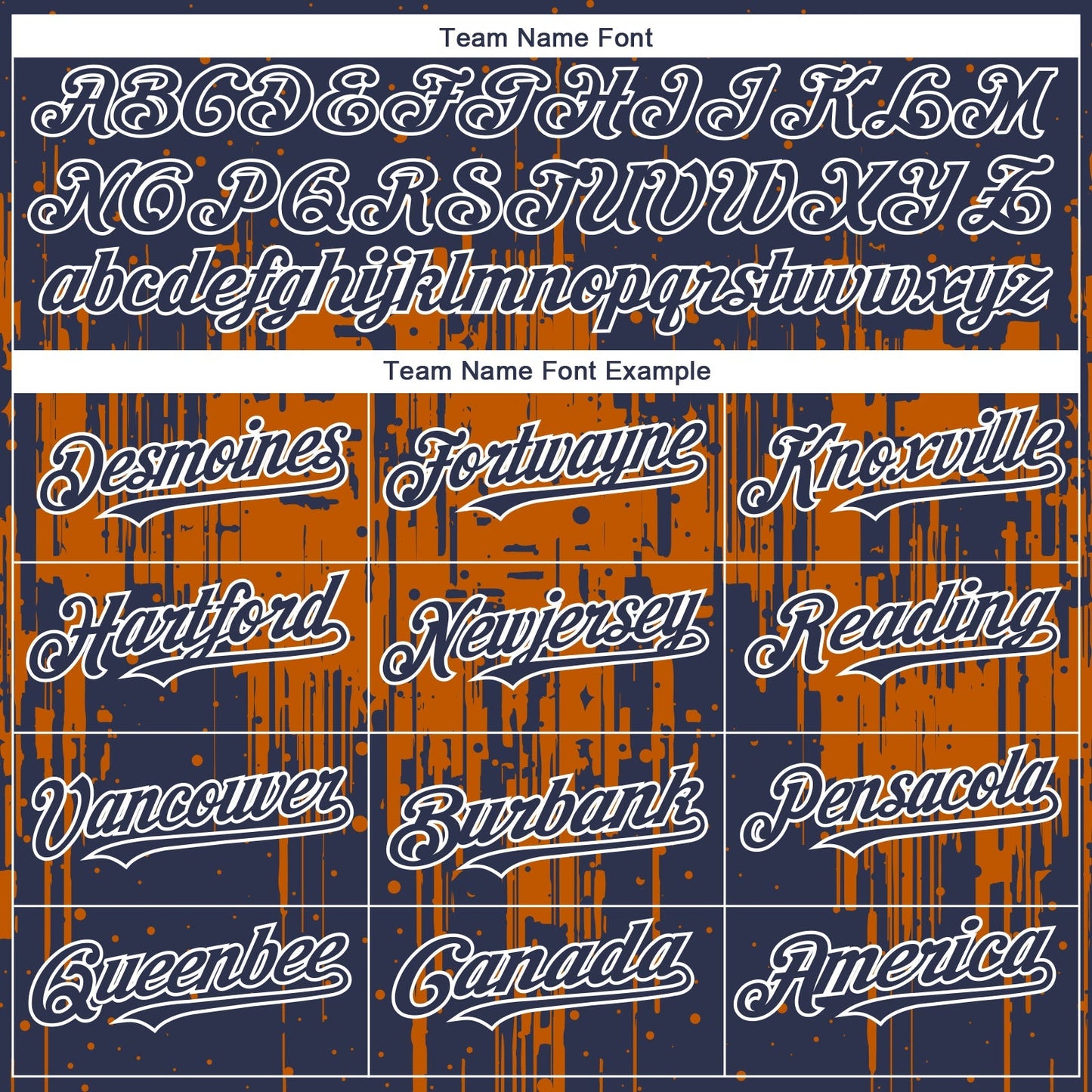 Custom Navy White-Bay Orange Dripping Splatter Paint Authentic Baseball Jersey baseball jersey product view 4