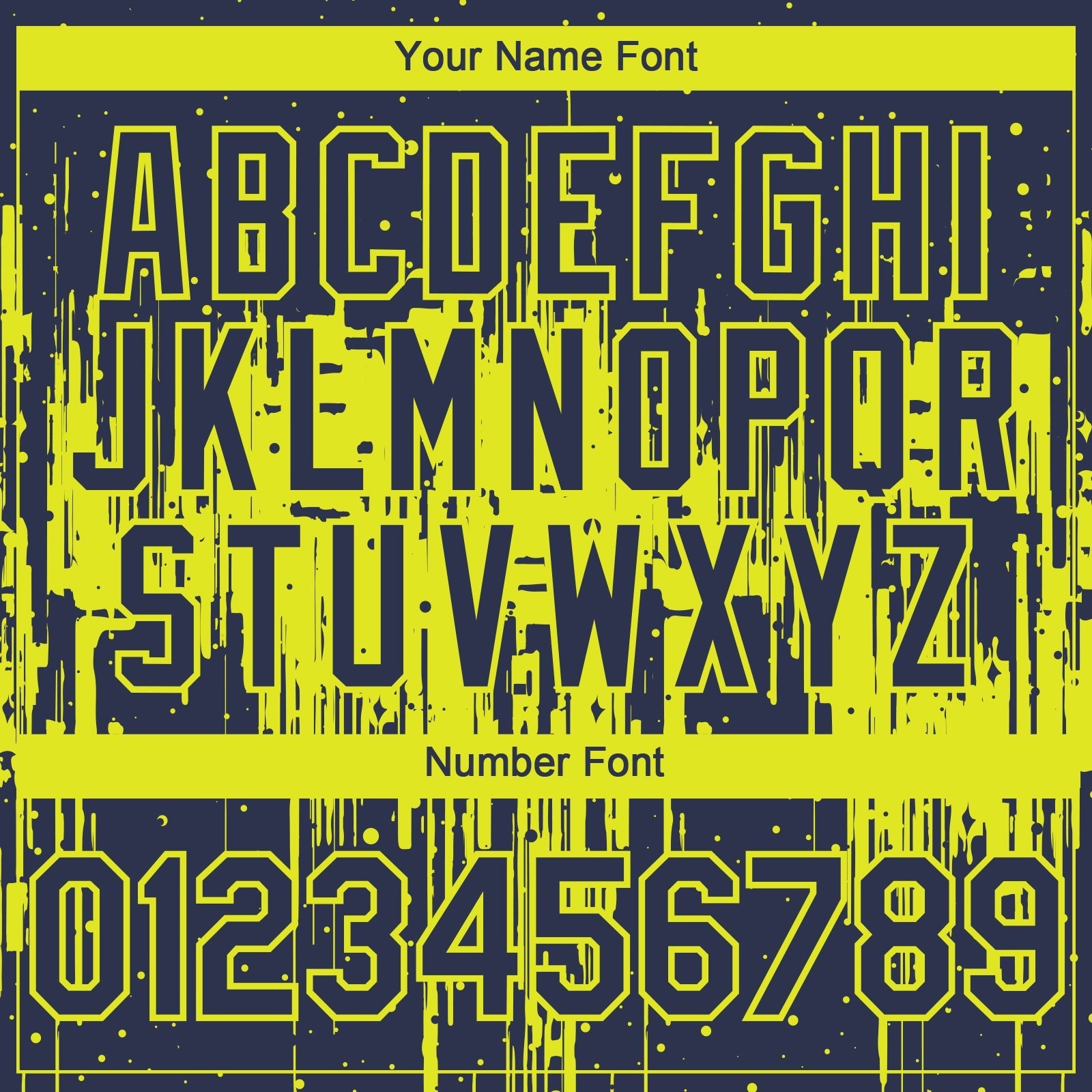 Custom Navy Neon Yellow Dripping Splatter Paint Authentic Baseball Jersey baseball jersey product view 4