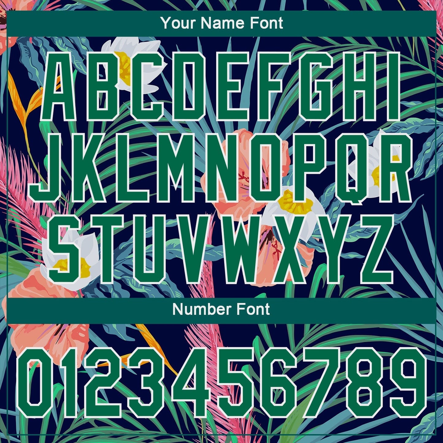 Custom Black Kelly Green-White 3D Pattern Design Hawaii Palm Leaves And Flowers Authentic Baseball Jersey baseball jersey product view 5