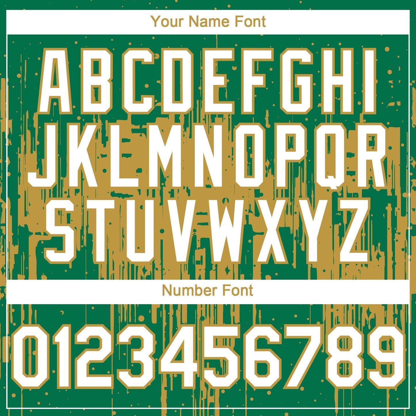 Custom Kelly Green White-Old Gold Dripping Splatter Paint Authentic Baseball Jersey baseball jersey product view 5