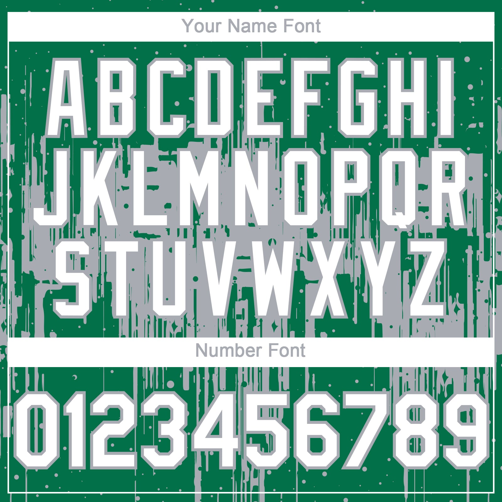 Custom Kelly Green White-Gray Dripping Splatter Paint Authentic Baseball Jersey baseball jersey product view 5