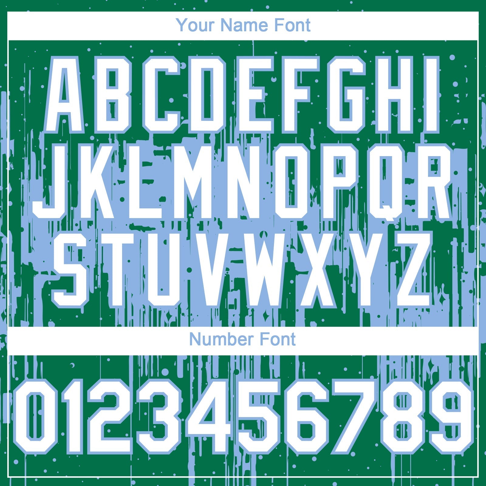 Custom Kelly Green White-Light Blue Dripping Splatter Paint Authentic Baseball Jersey baseball jersey product view 5