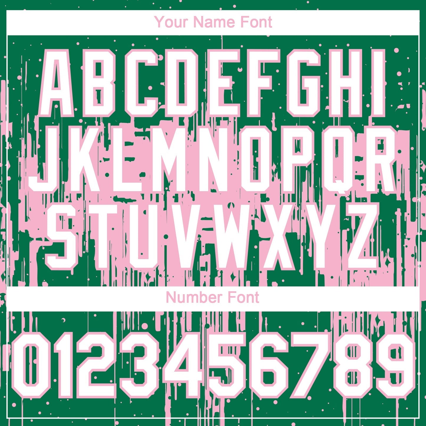 Custom Kelly Green White-Light Pink Dripping Splatter Paint Authentic Baseball Jersey baseball jersey product view 5
