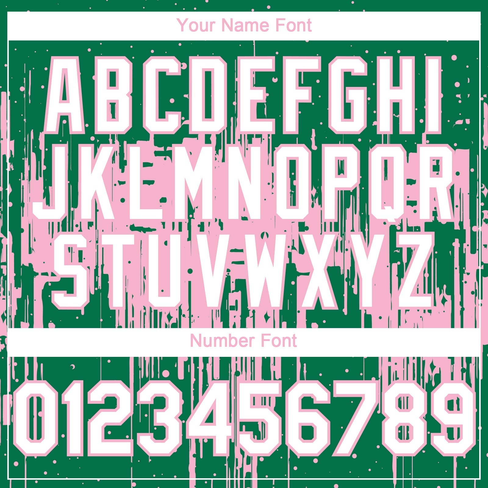 Custom Kelly Green White-Light Pink Dripping Splatter Paint Authentic Baseball Jersey baseball jersey product view 5