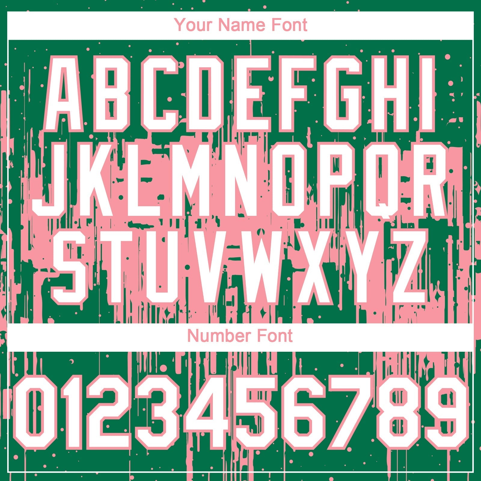 Custom Kelly Green White-Medium Pink Dripping Splatter Paint Authentic Baseball Jersey baseball jersey product view 5