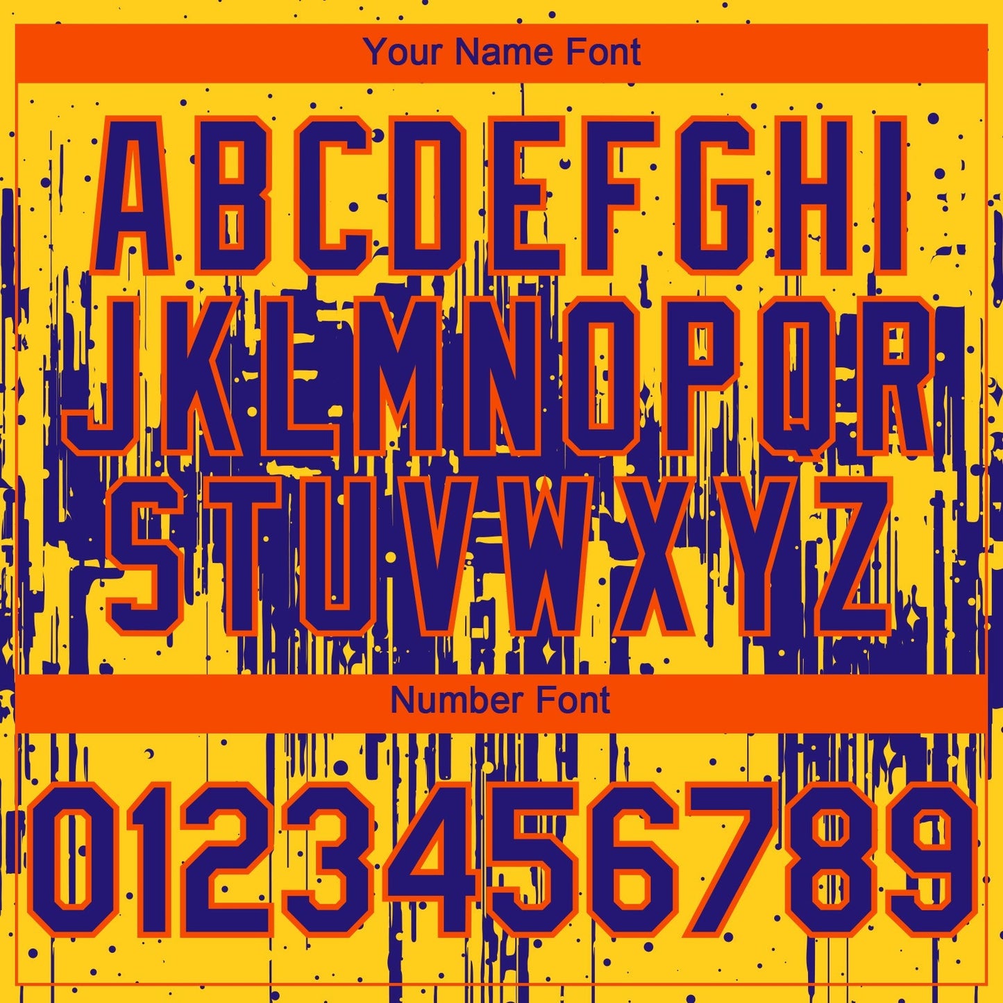 Custom Yellow Dark Purple-Orange Dripping Splatter Paint Authentic Baseball Jersey baseball jersey product view 5
