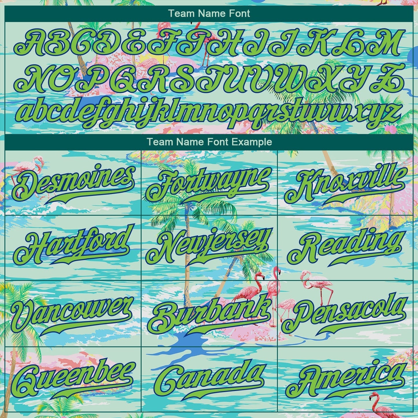 Custom Lakes Blue Neon Green-Royal 3D Pattern Design Beach Hawaii Palm Trees And Flamingo Authentic Baseball Jersey baseball jersey product view 5