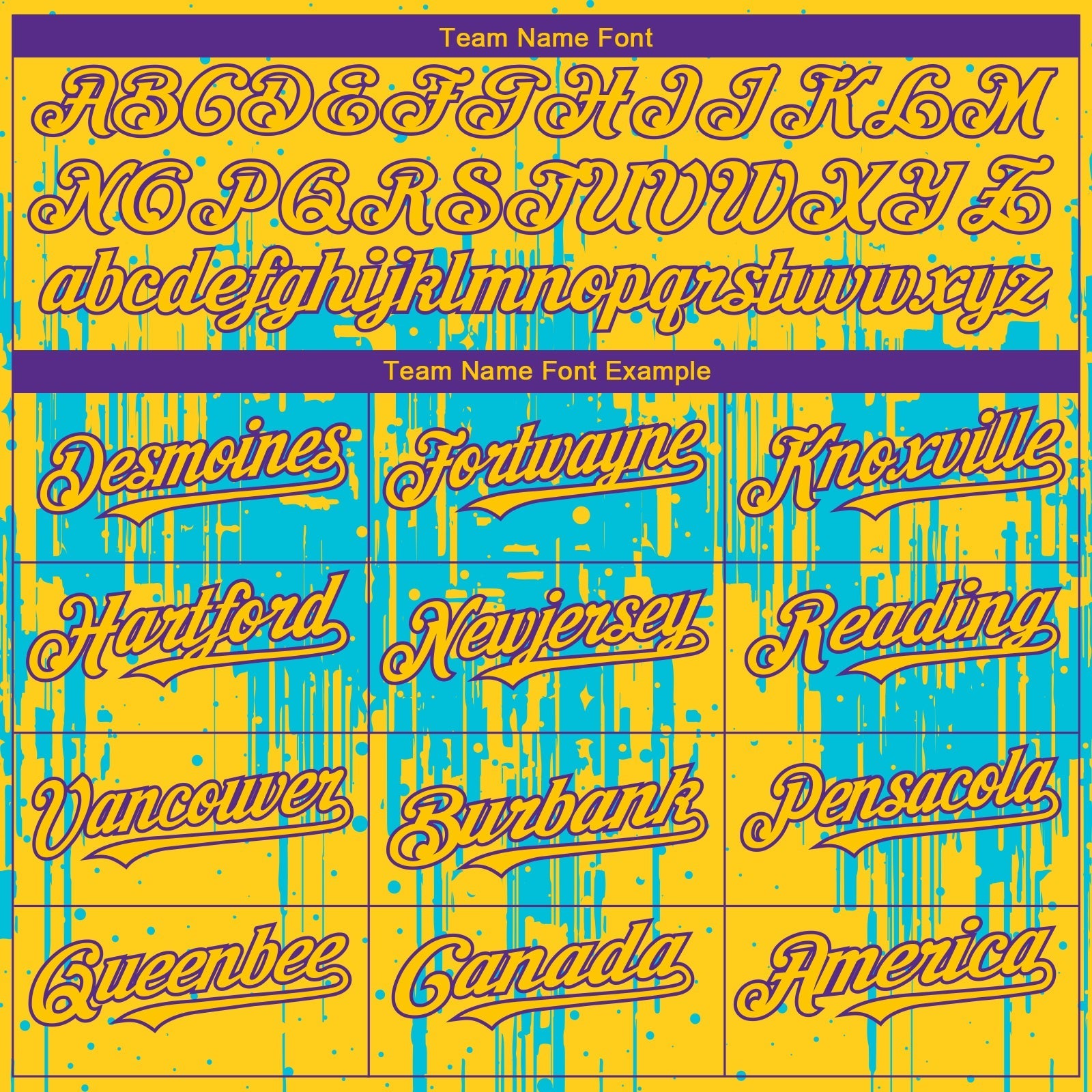 Custom Yellow Purple-Lakes Blue Dripping Splatter Paint Authentic Baseball Jersey baseball jersey product view 4
