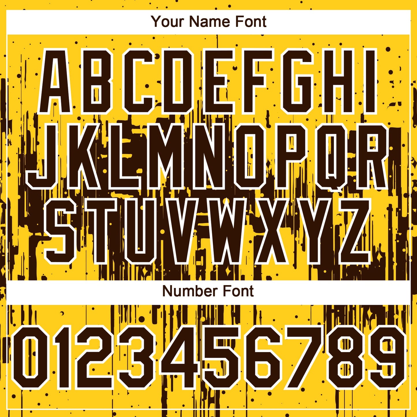 Custom Yellow Brown-White Dripping Splatter Paint Authentic Baseball Jersey baseball jersey product view 5