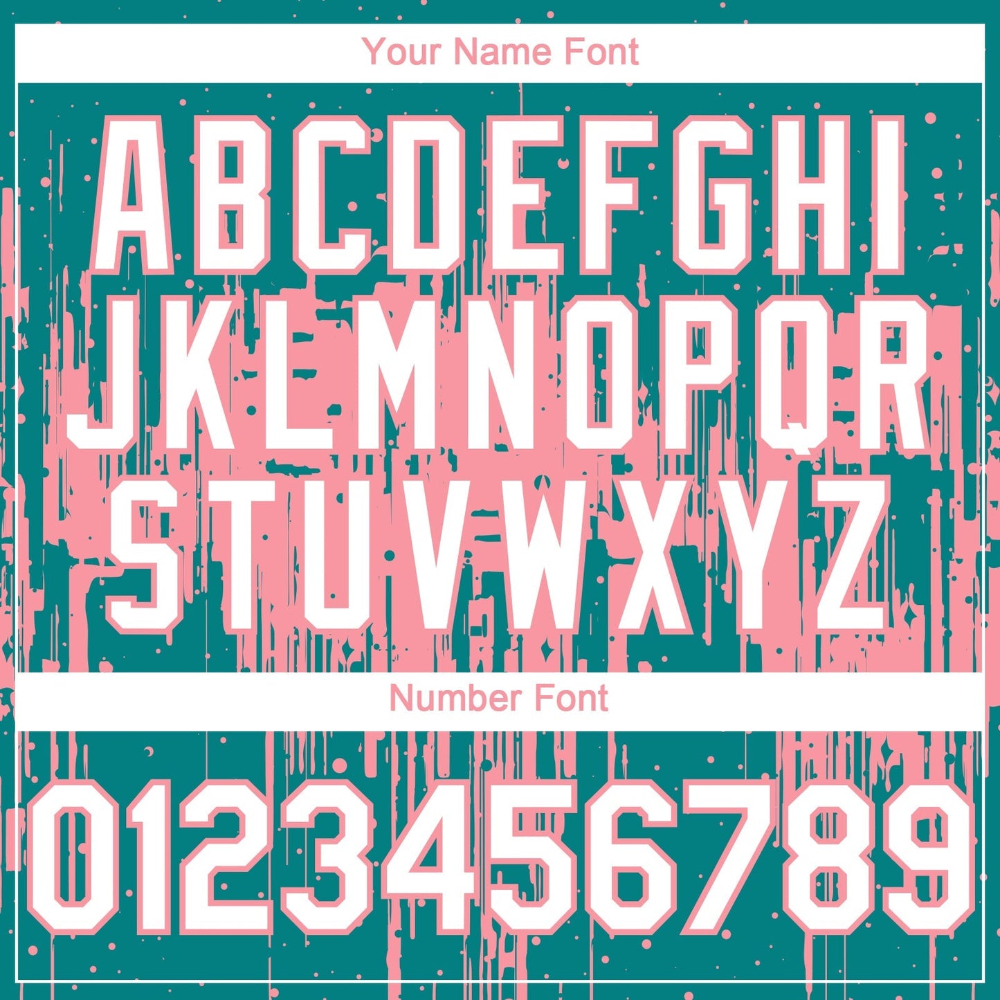 Custom Teal White-Medium Pink Dripping Splatter Paint Authentic Baseball Jersey baseball jersey product view 5