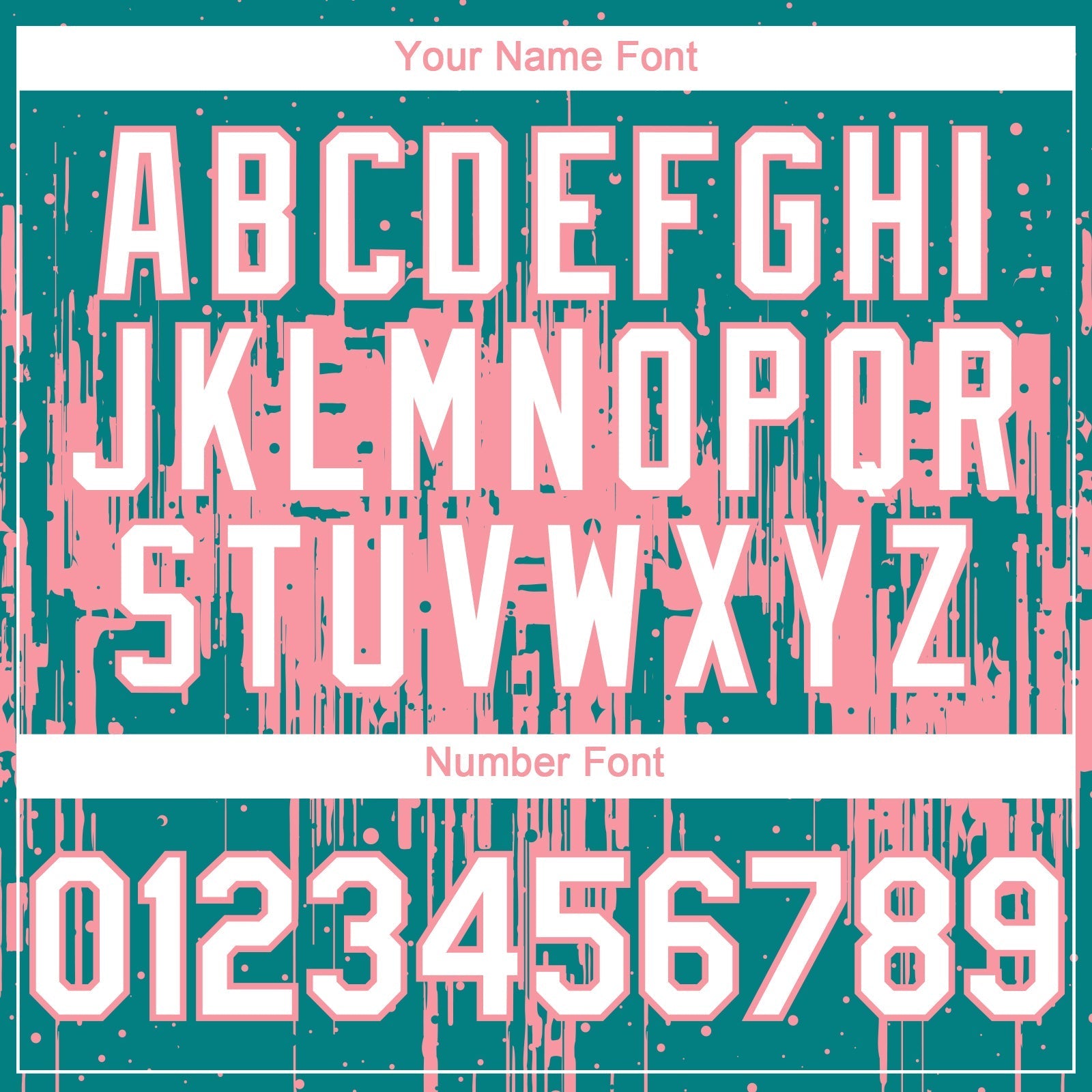 Custom Teal White-Medium Pink Dripping Splatter Paint Authentic Baseball Jersey baseball jersey product view 5