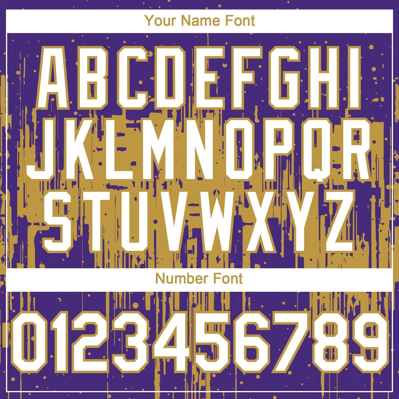 Custom Purple White-Old Gold Dripping Splatter Paint Authentic Baseball Jersey baseball jersey product view 5