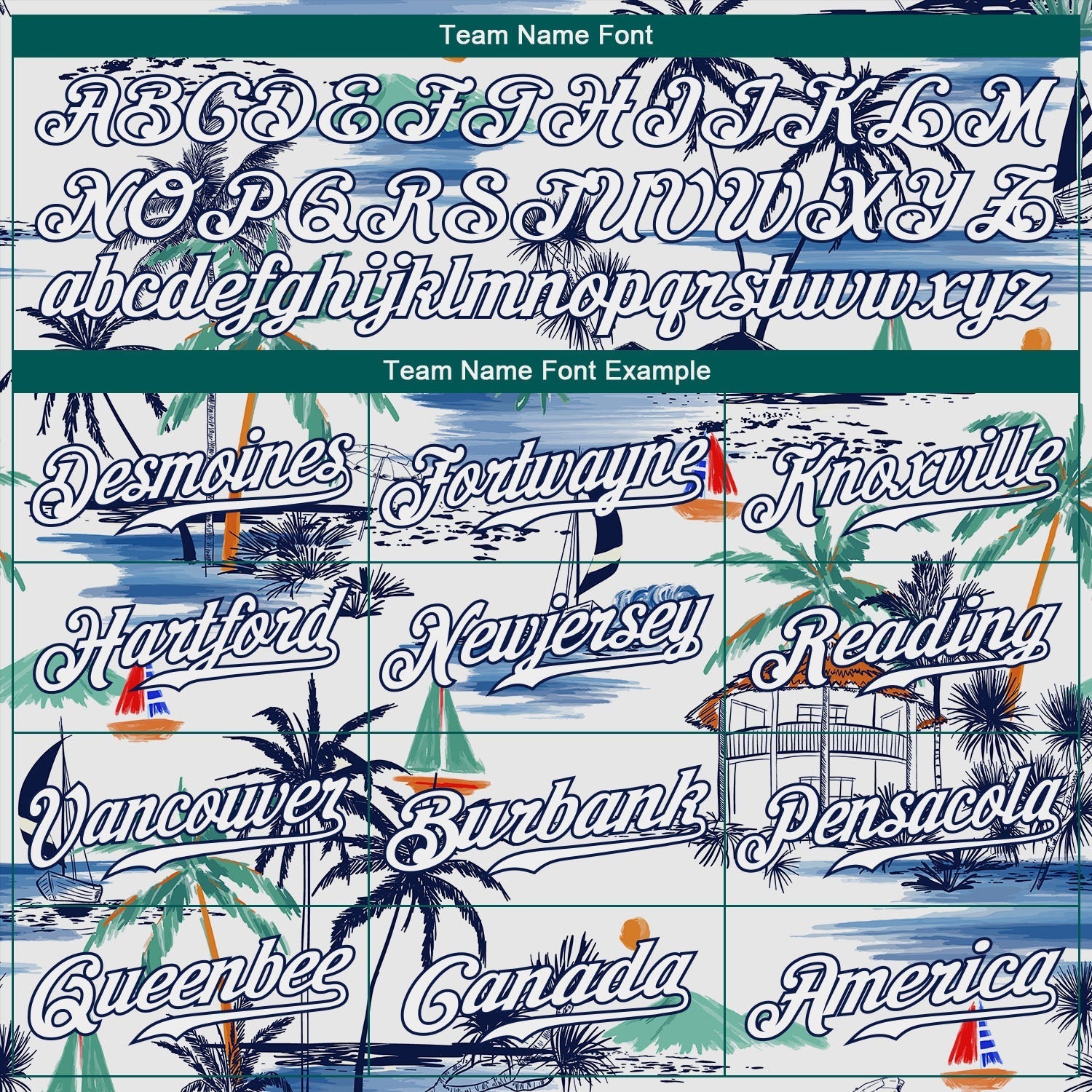 Custom White Navy 3D Pattern Design Hawaii Palm Trees Island And Sailboat Authentic Baseball Jersey baseball jersey product view 4