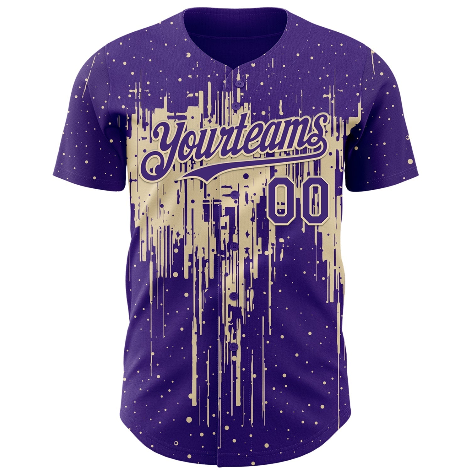 Custom Purple Cream Dripping Splatter Paint Authentic Baseball Jersey baseball jersey product view 2