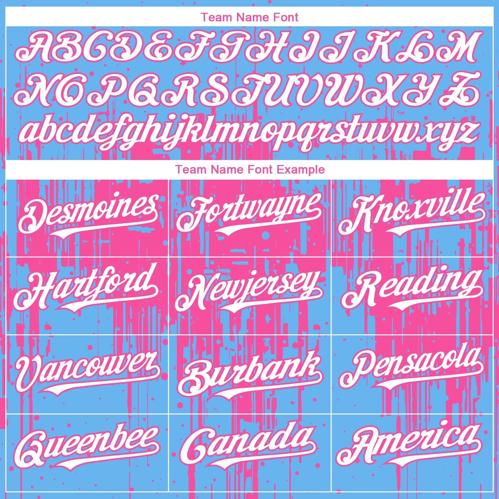 Custom Sky Blue White-Pink Dripping Splatter Paint Authentic Baseball Jersey baseball jersey product view 4
