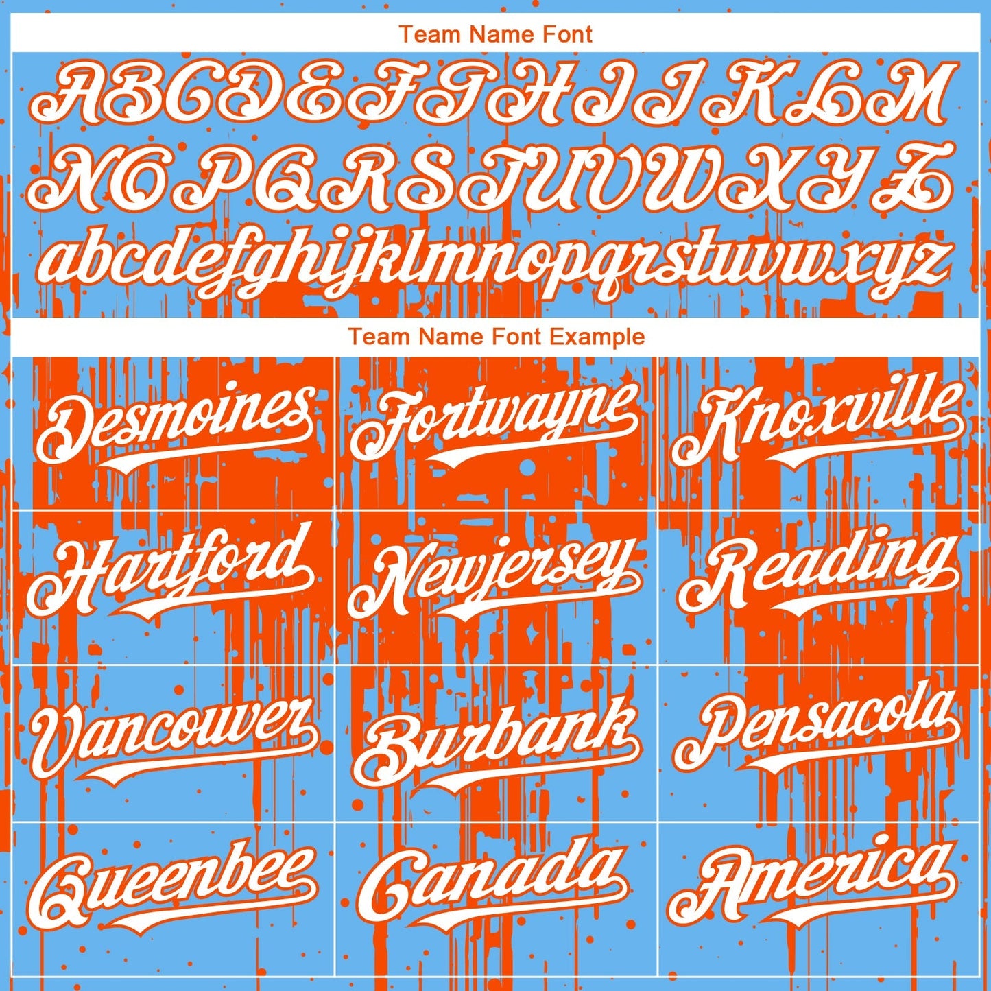 Custom Sky Blue White-Orange Dripping Splatter Paint Authentic Baseball Jersey baseball jersey product view 4