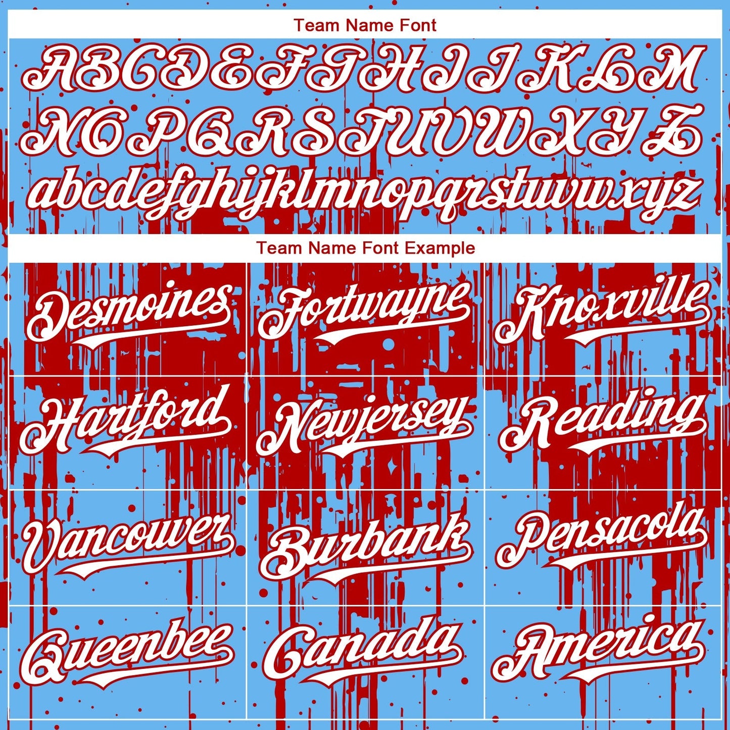 Custom Sky Blue White-Red Dripping Splatter Paint Authentic Baseball Jersey baseball jersey product view 4