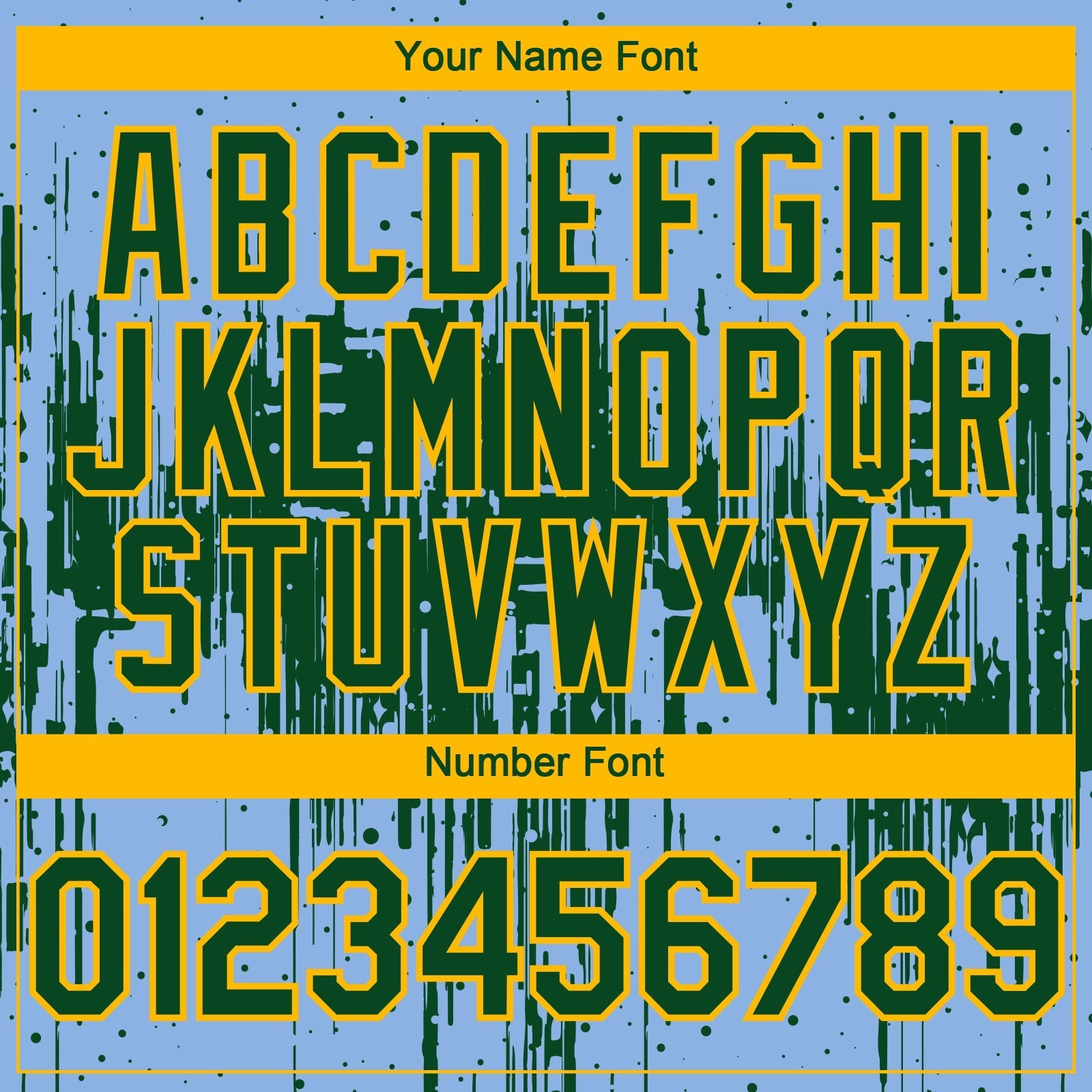Custom Light Blue Green-Gold Dripping Splatter Paint Authentic Baseball Jersey baseball jersey product view 5