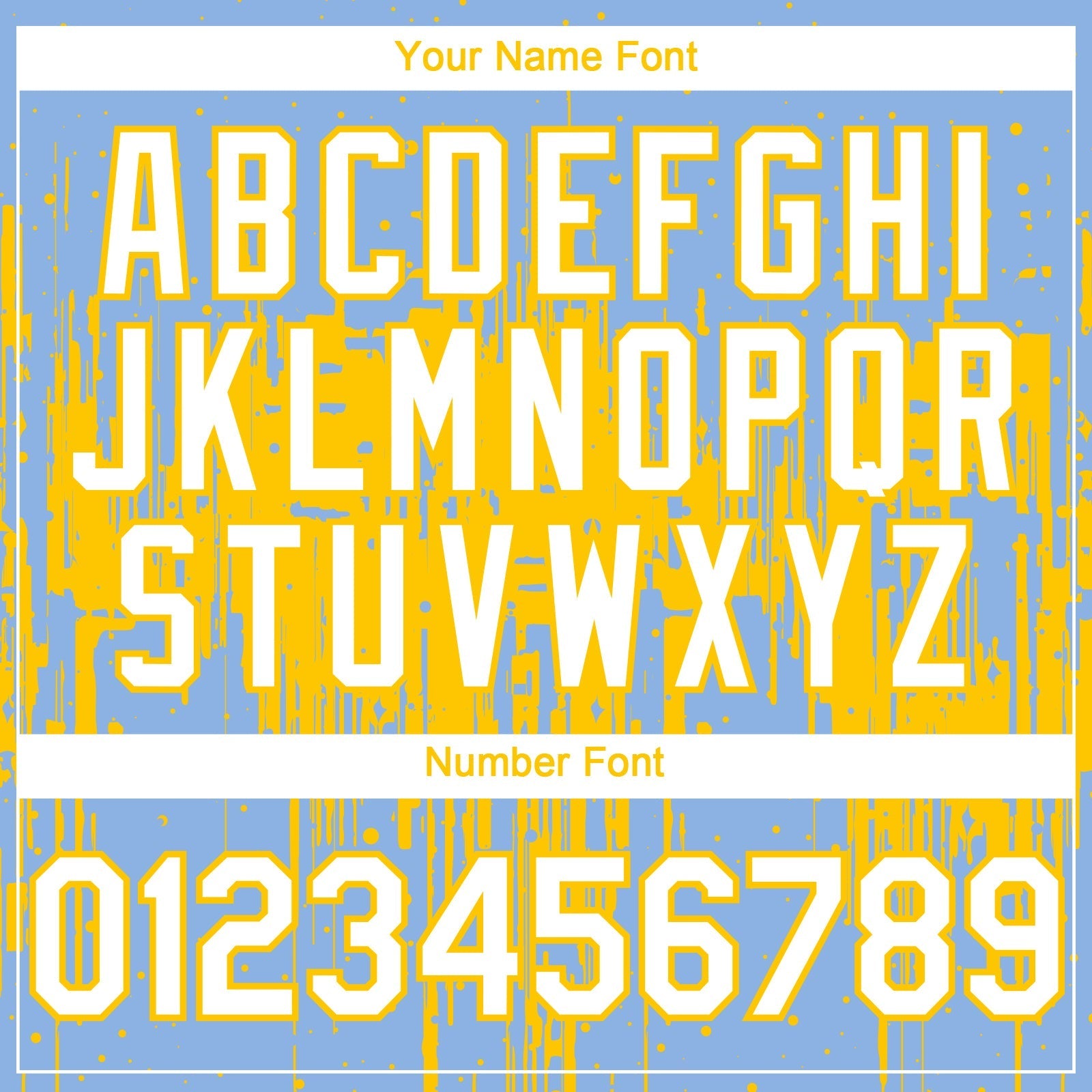 Custom Light Blue White-Yellow Dripping Splatter Paint Authentic Baseball Jersey baseball jersey product view 5