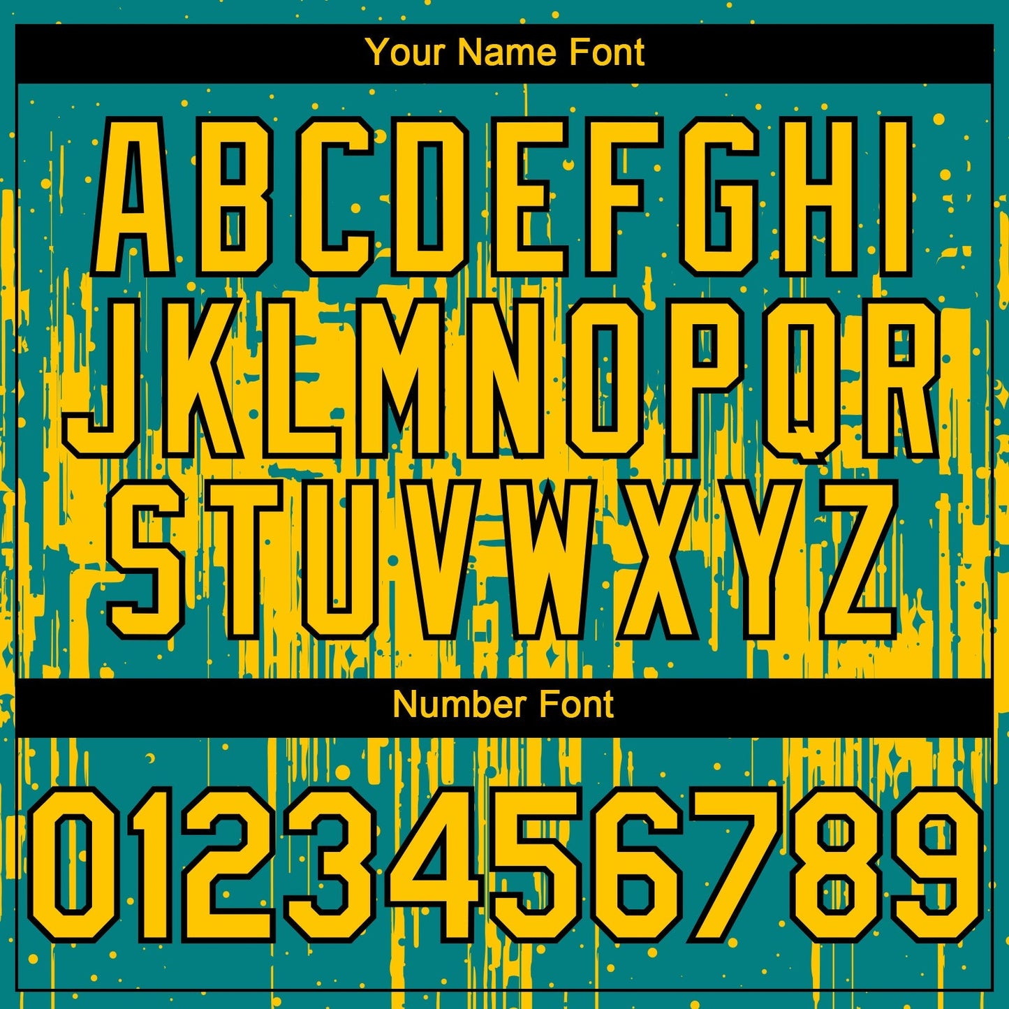Custom Teal Yellow-Black Dripping Splatter Paint Authentic Baseball Jersey baseball jersey product view 5