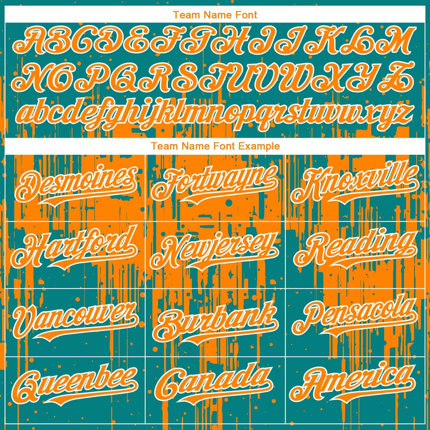 Custom Teal Bay Orange-White Dripping Splatter Paint Authentic Baseball Jersey baseball jersey product view 4