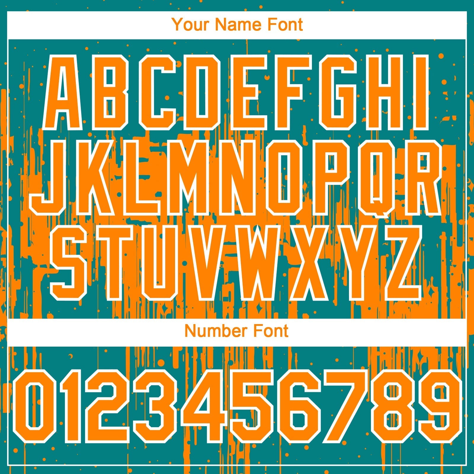Custom Teal Bay Orange-White Dripping Splatter Paint Authentic Baseball Jersey baseball jersey product view 5