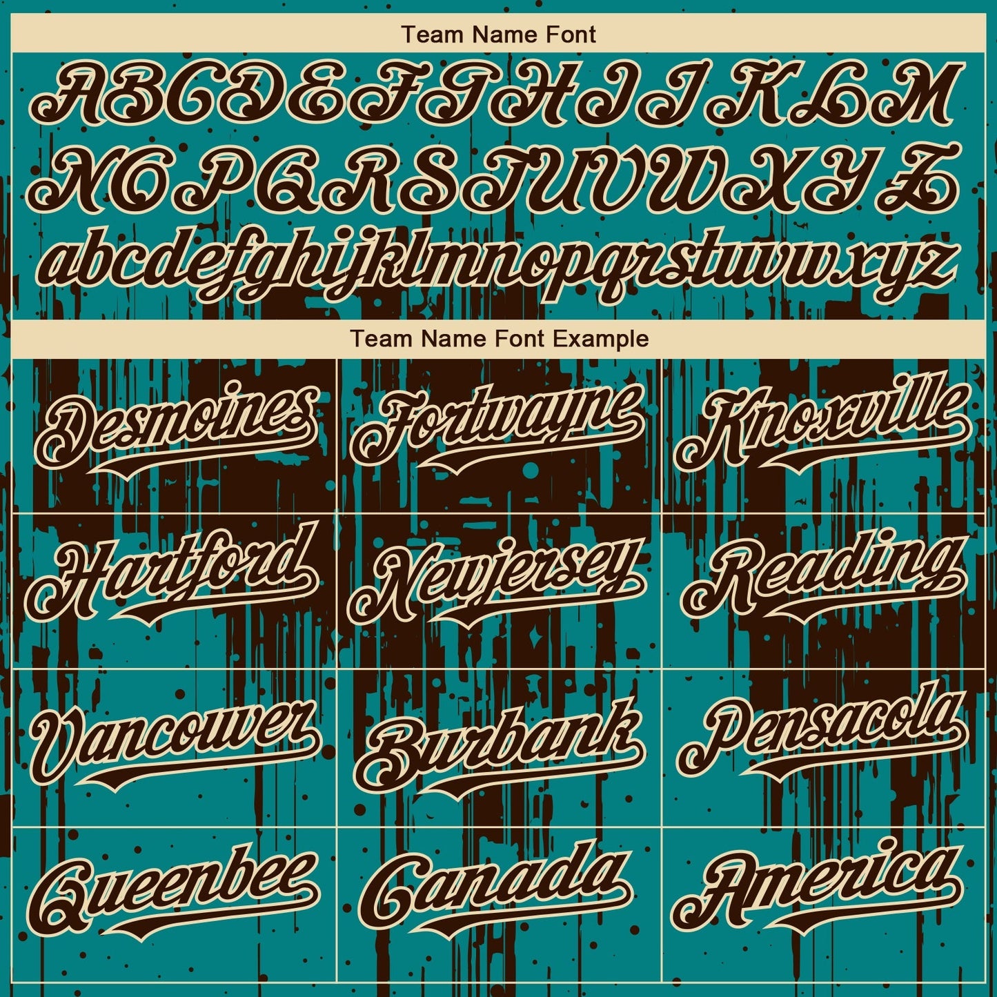 Custom Teal Brown-Cream Dripping Splatter Paint Authentic Baseball Jersey baseball jersey product view 4