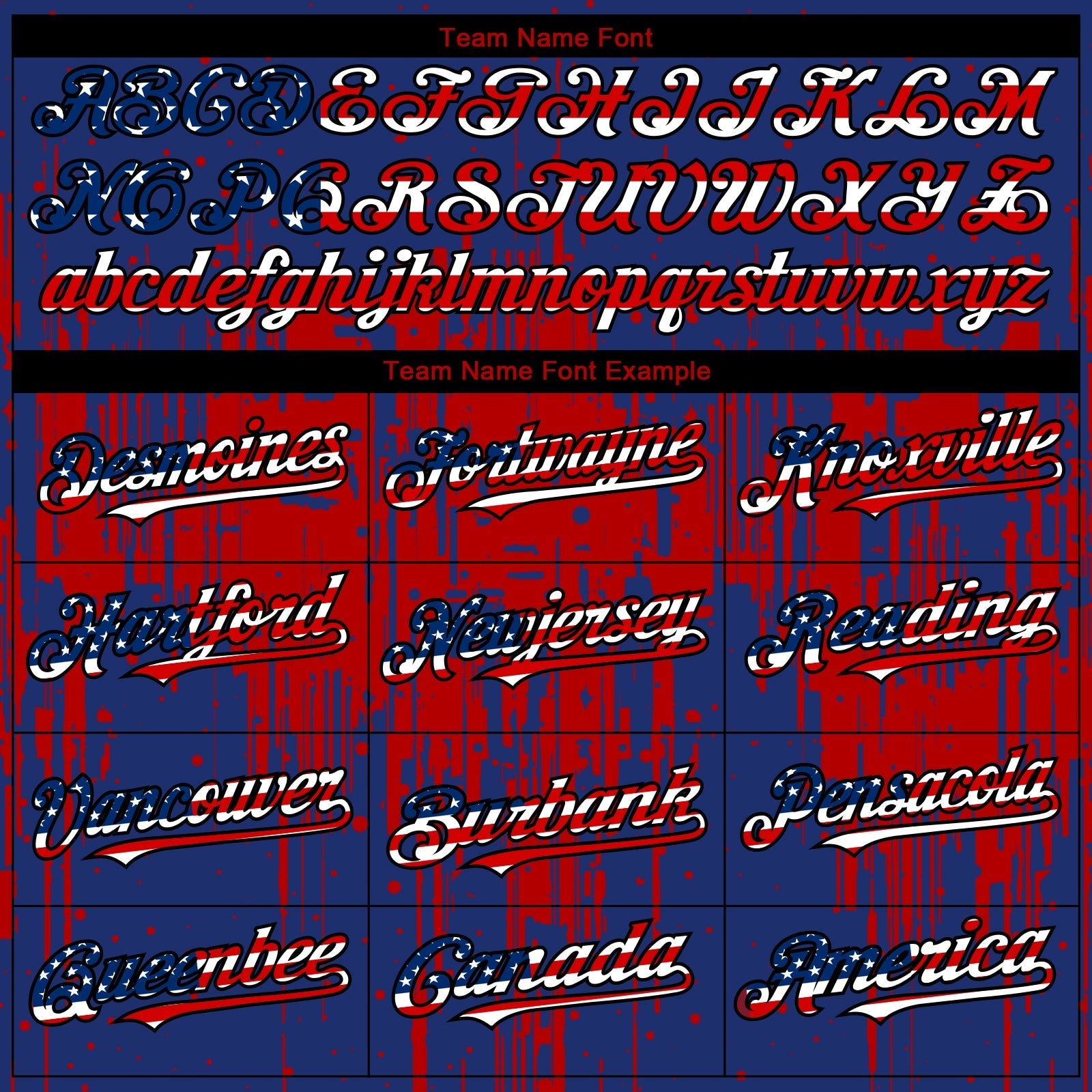 Custom Royal Vintage USA Flag Black-Red Dripping Splatter Paint Authentic Baseball Jersey baseball jersey product view 4