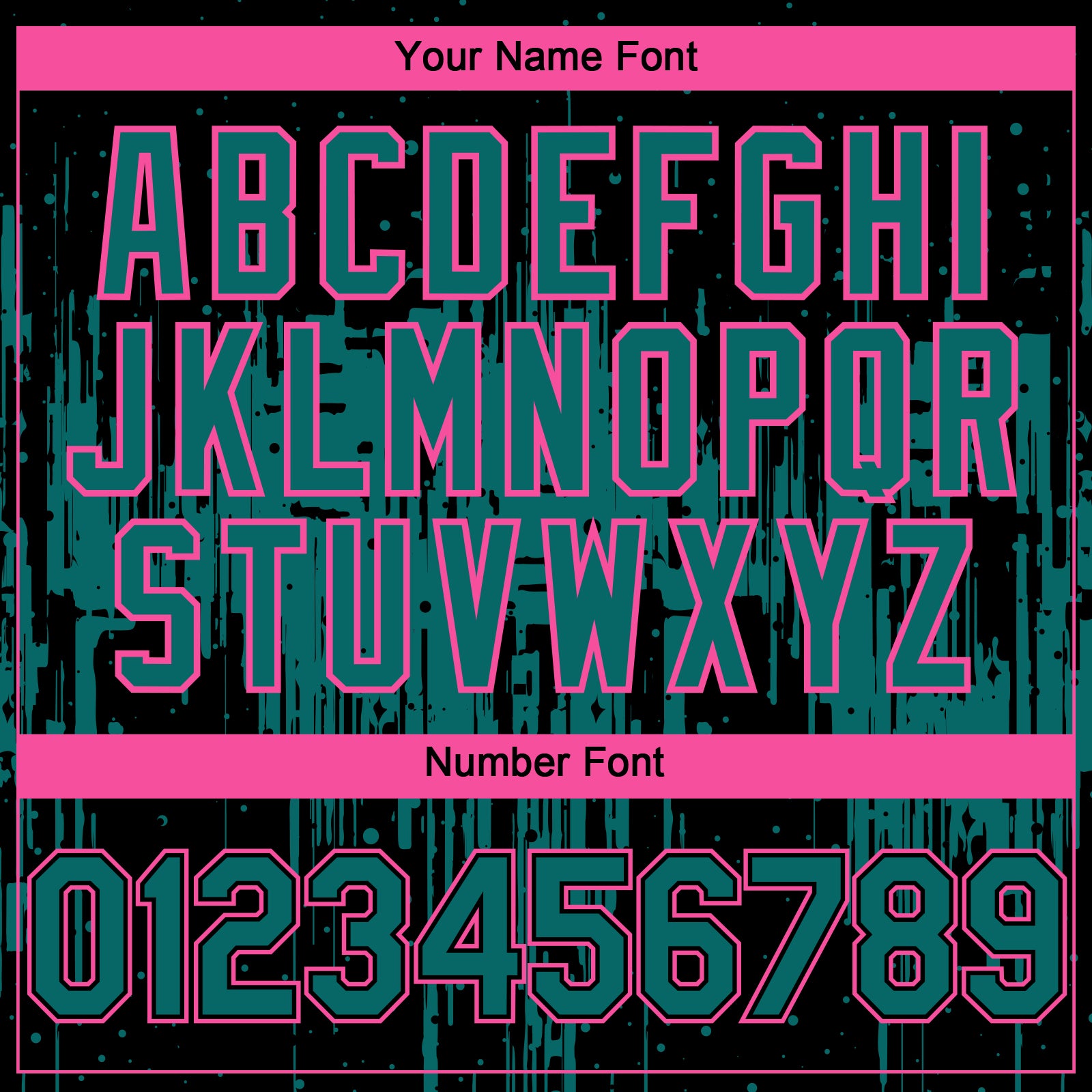 Custom Black Teal-Pink Dripping Splatter Paint Authentic Baseball Jersey baseball jersey product view 5