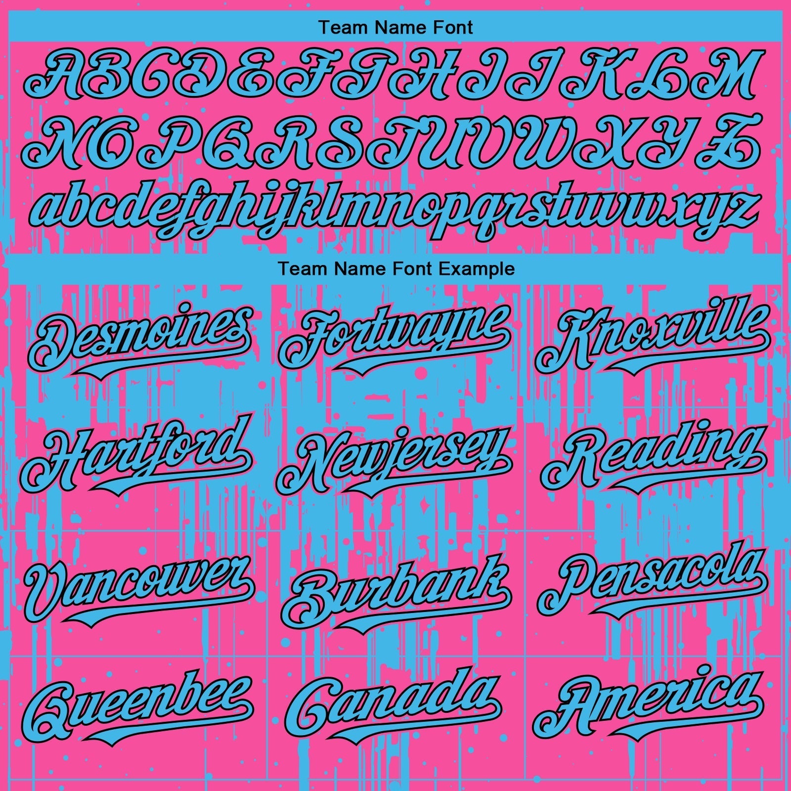 Custom Pink Sky Blue-Black Dripping Splatter Paint Authentic Baseball Jersey baseball jersey product view 4