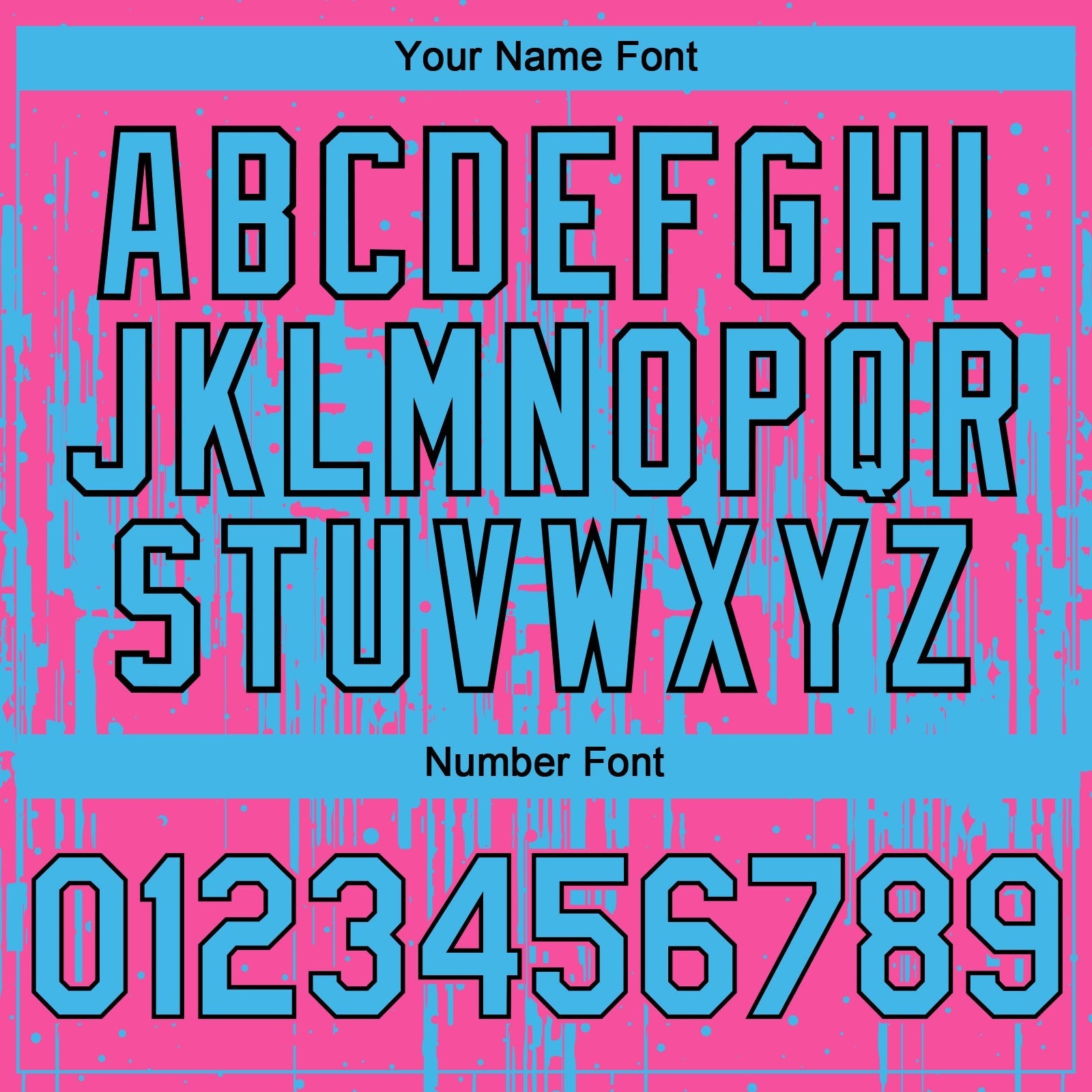 Custom Pink Sky Blue-Black Dripping Splatter Paint Authentic Baseball Jersey baseball jersey product view 5