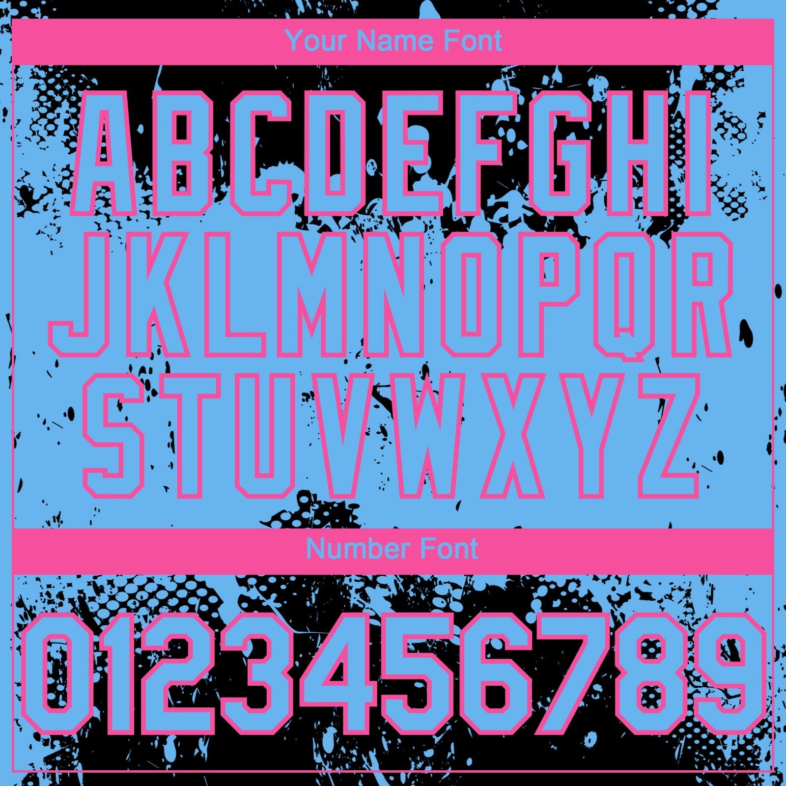 Custom Black Sky Blue-Pink Abstract Splatter Grunge Paint Authentic Baseball Jersey baseball jersey product view 5