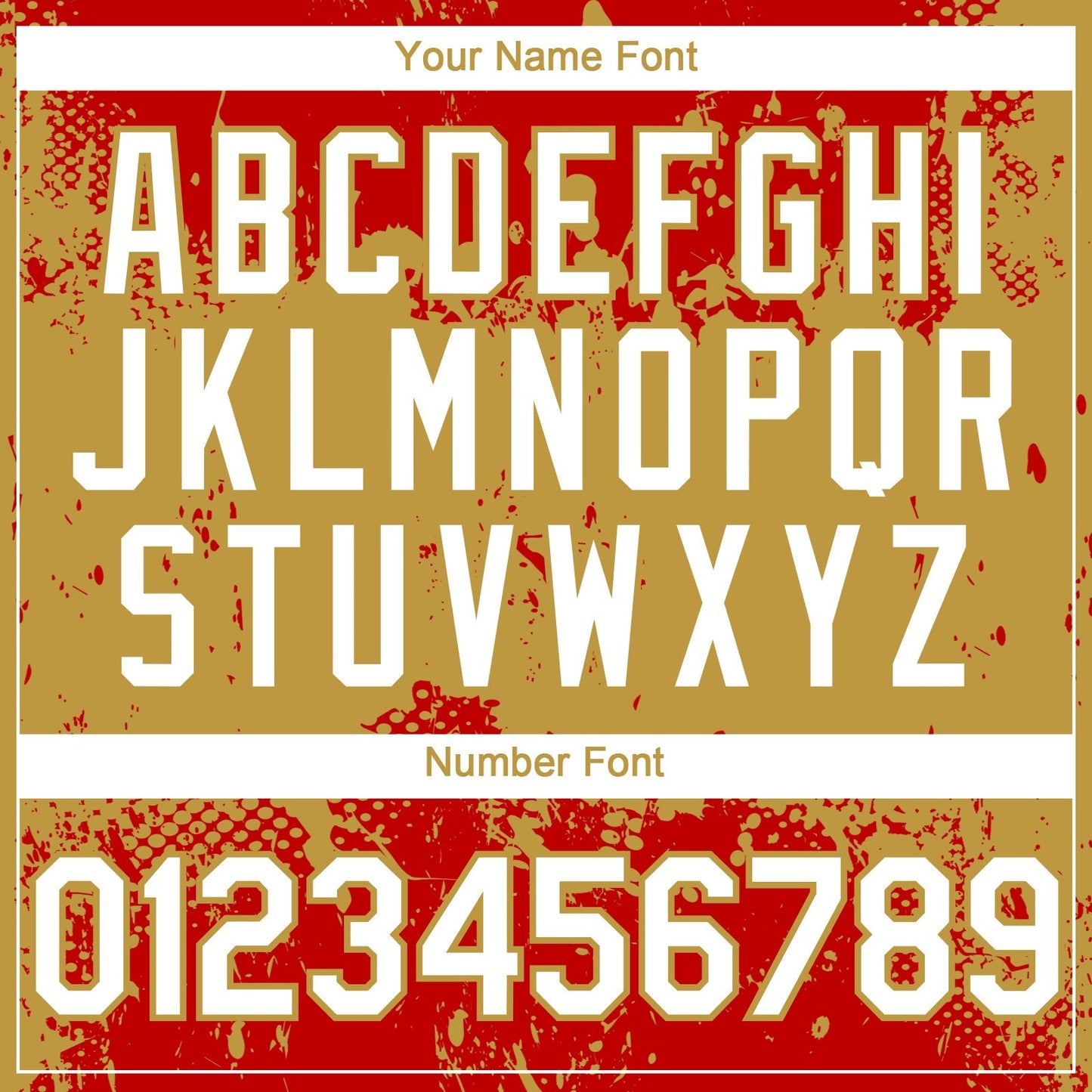 Custom Red White-Old Gold Abstract Splatter Grunge Paint Authentic Baseball Jersey baseball jersey product view 5